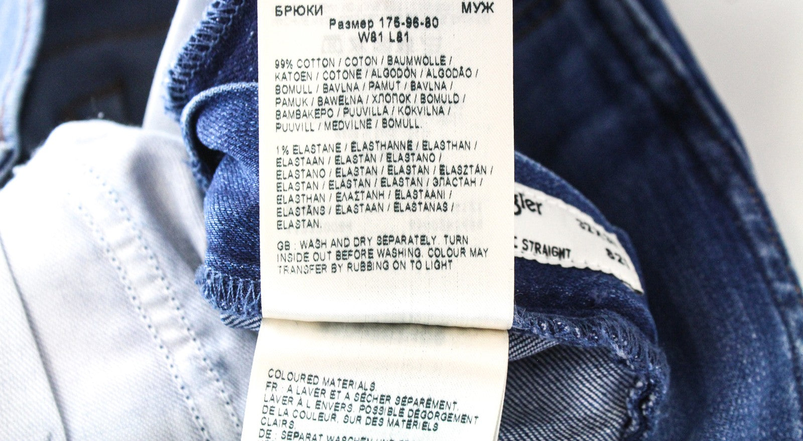 WRANGLER Indigood Texas 821 Men's W32/L32 Straight Jeans Light Blue Denim