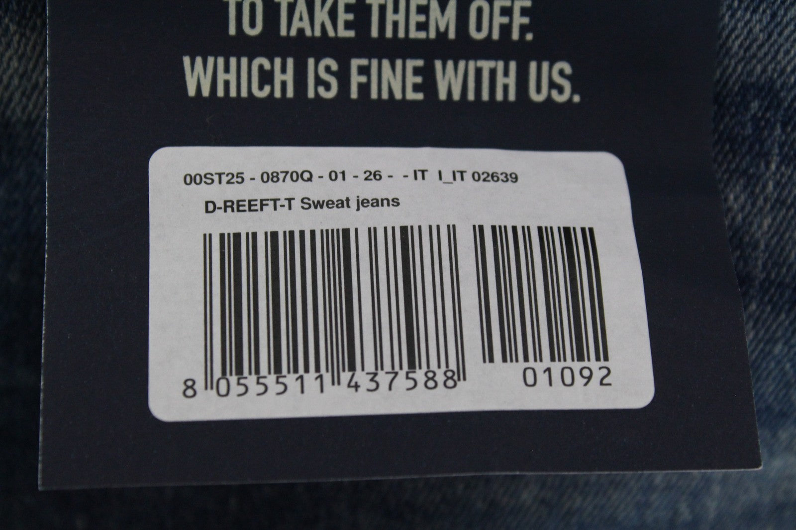 DIESEL D-Reeft-T 0870O Men's W26 Skinny Sweat Jogg Jeans Vintage Distressed