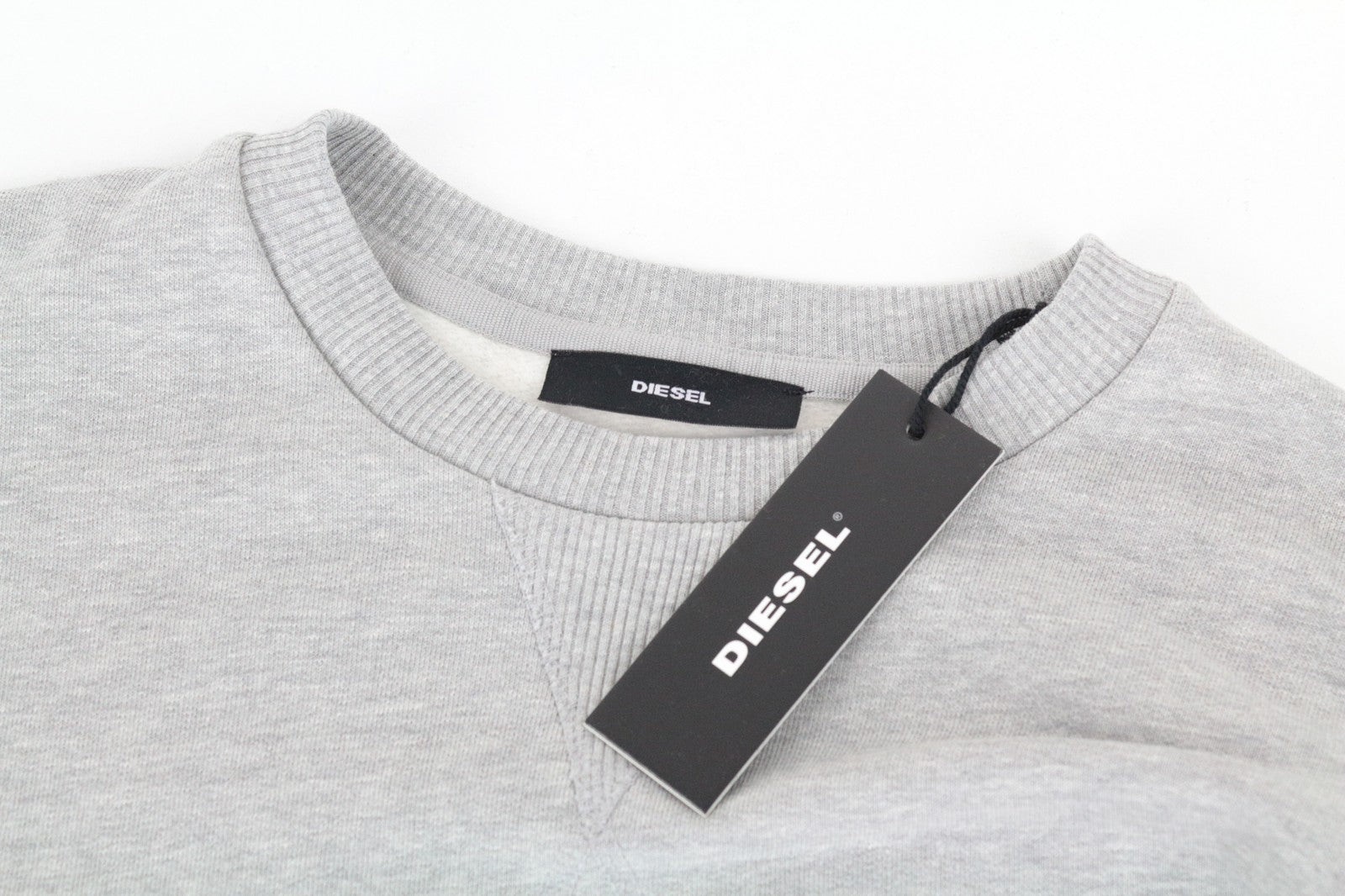 DIESEL F-ARAP FELPA Women's XS Oversized Grey Crew Sweatshirt Relaxed Fit