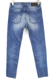 DIESEL D-Strukt 081AQ vyriški W29/L30 siaurėjantys plėšyti džinsai su akmens spalvos užtrauktuku 