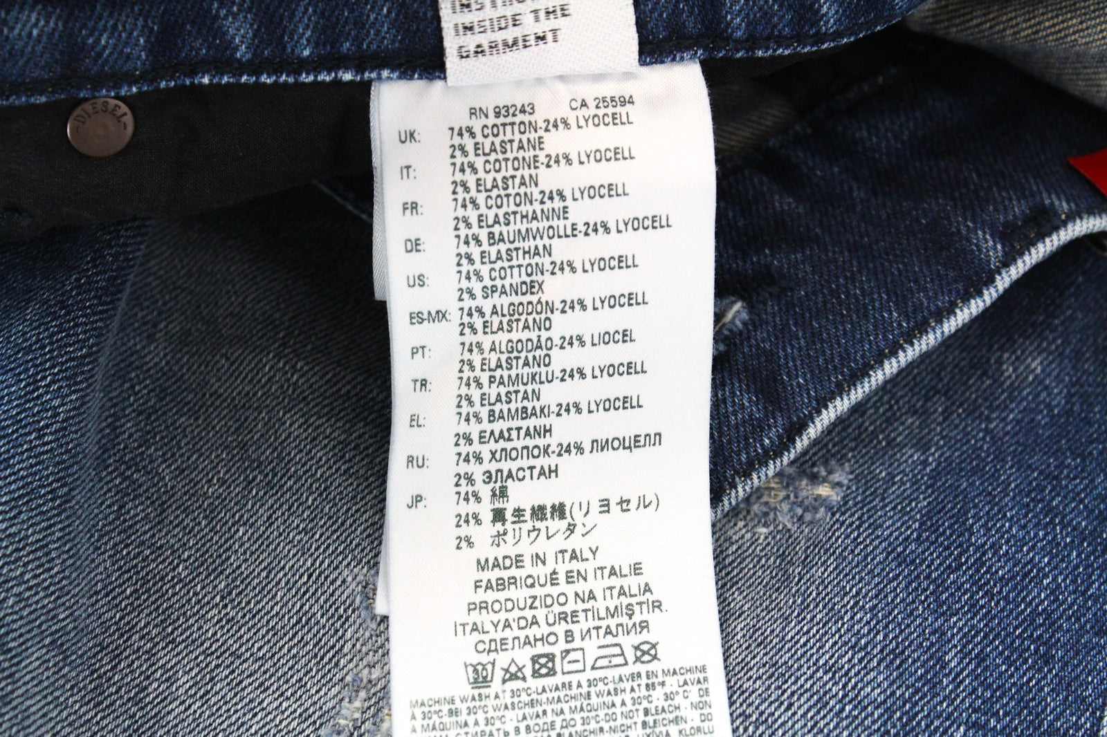 DIESEL D-Strukt 081AQ vyriški W29/L30 siaurėjantys plėšyti džinsai su akmens spalvos užtrauktuku 