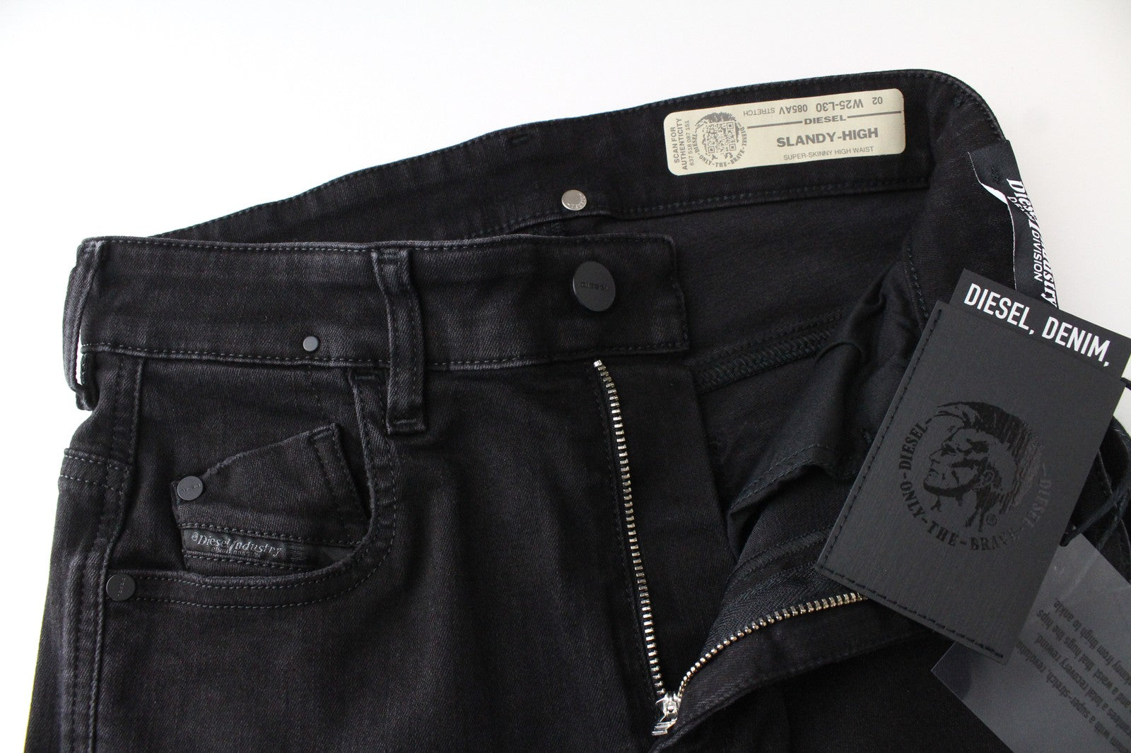 DIESEL Slandy 085AV Women's W25/L30 Distressed Hem Super Slim Skinny Jeans