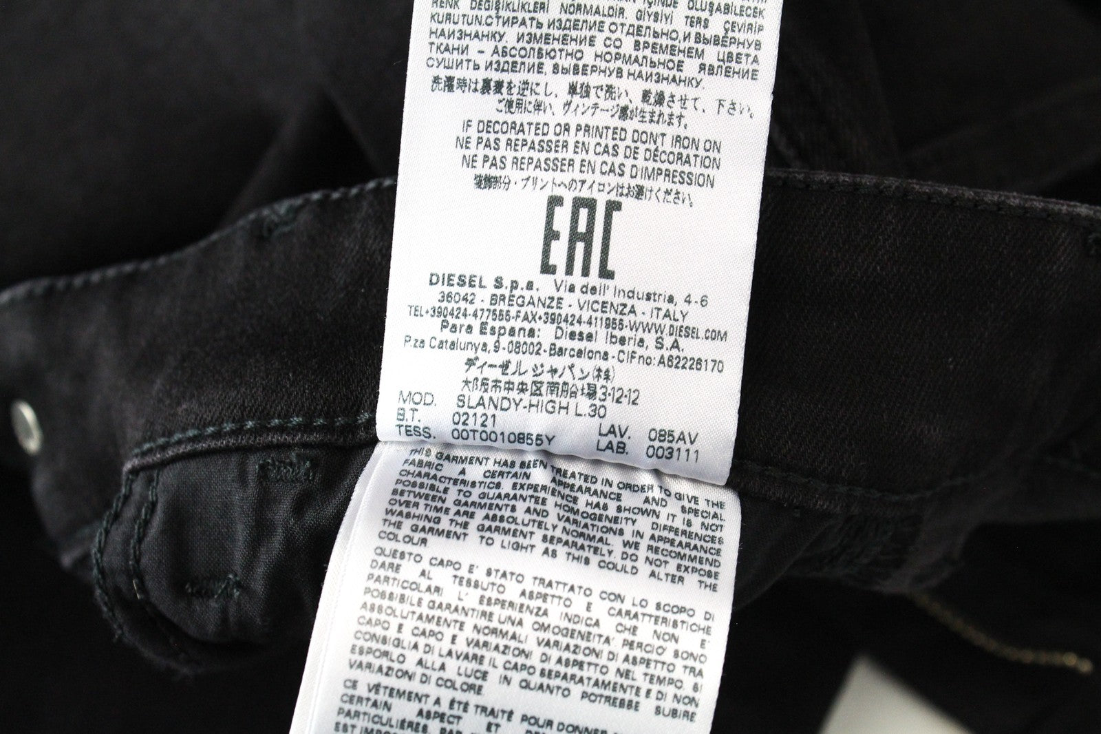 DIESEL Slandy 085AV Women's W25/L30 Distressed Hem Super Slim Skinny Jeans