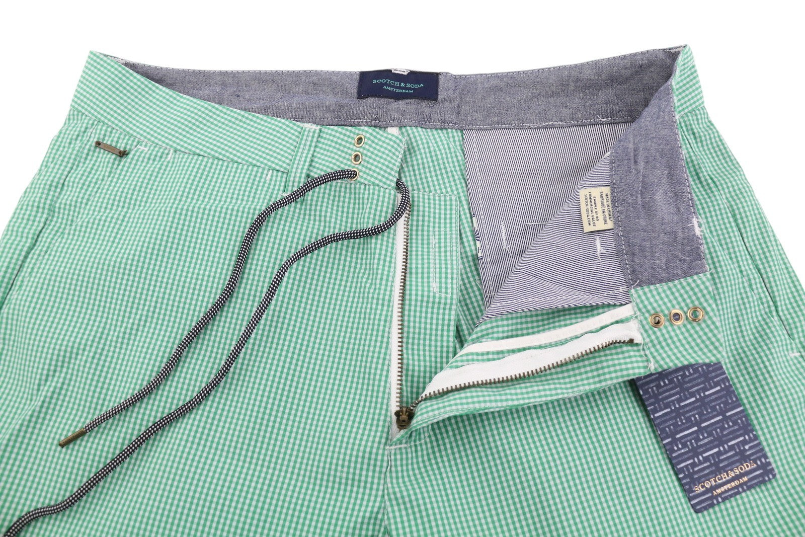 SCOTCH & SODA Men Swimwear ~W30 Green Patterned Turn-Up Zip Fly Beach Bottom