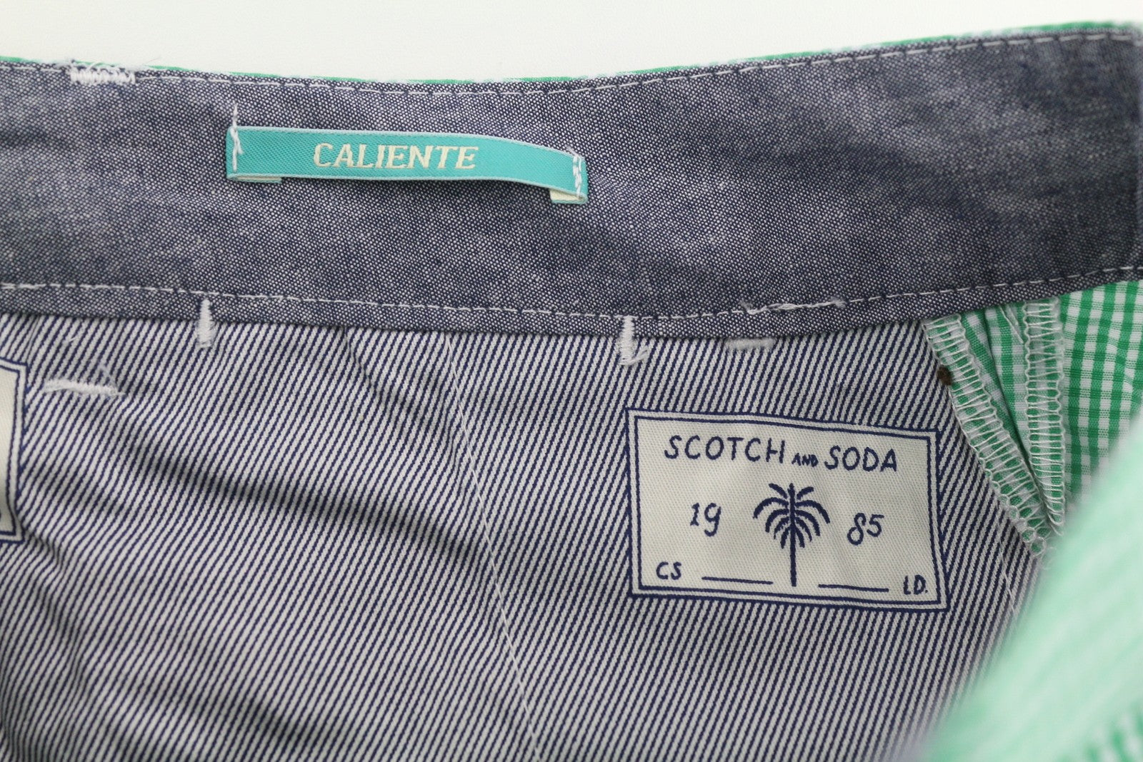 SCOTCH & SODA Men Swimwear ~W30 Green Patterned Turn-Up Zip Fly Beach Bottom