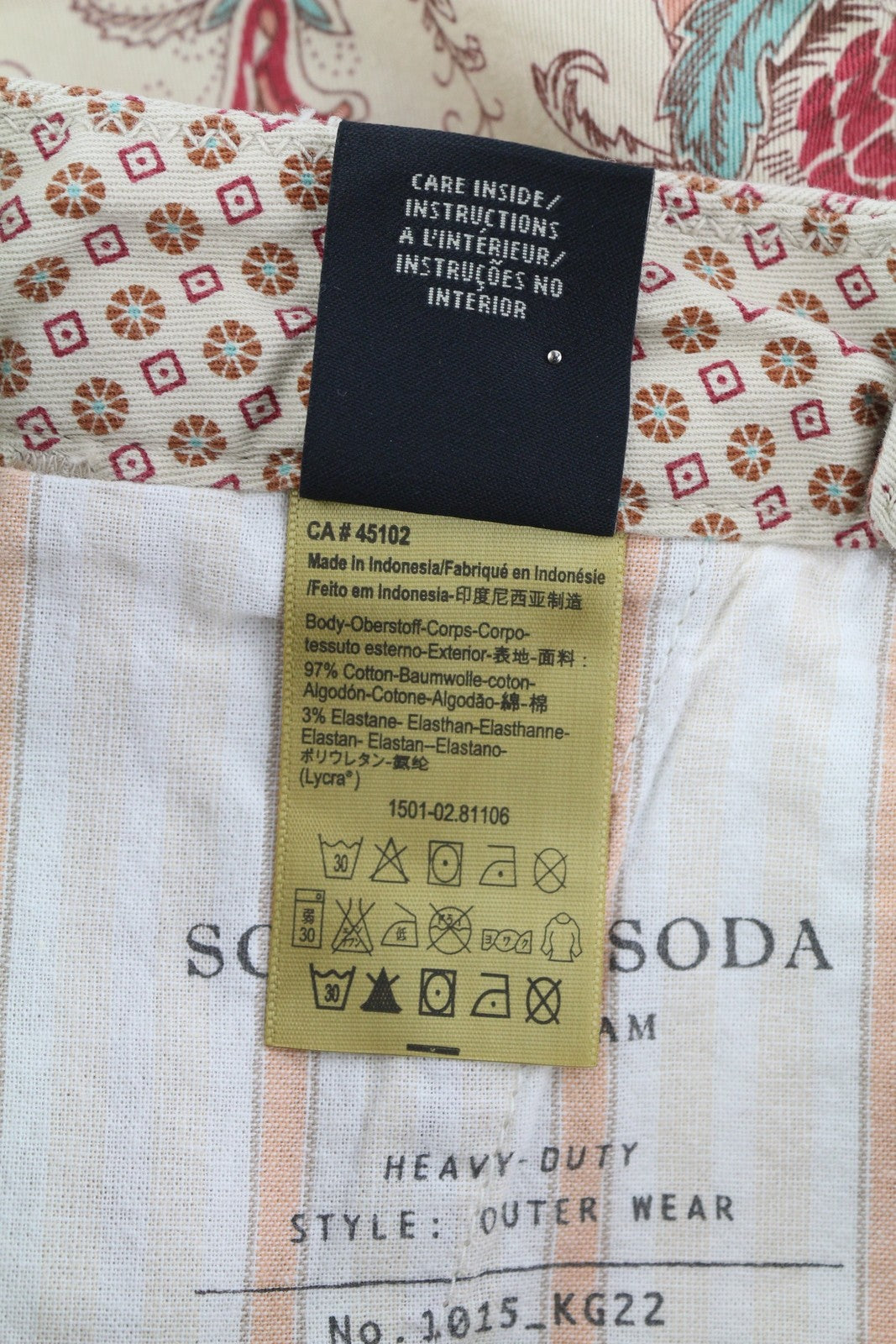 SCOTCH & SODA Men Shorts W30 Chino Colourful Paisley Print 5-Design Pockets