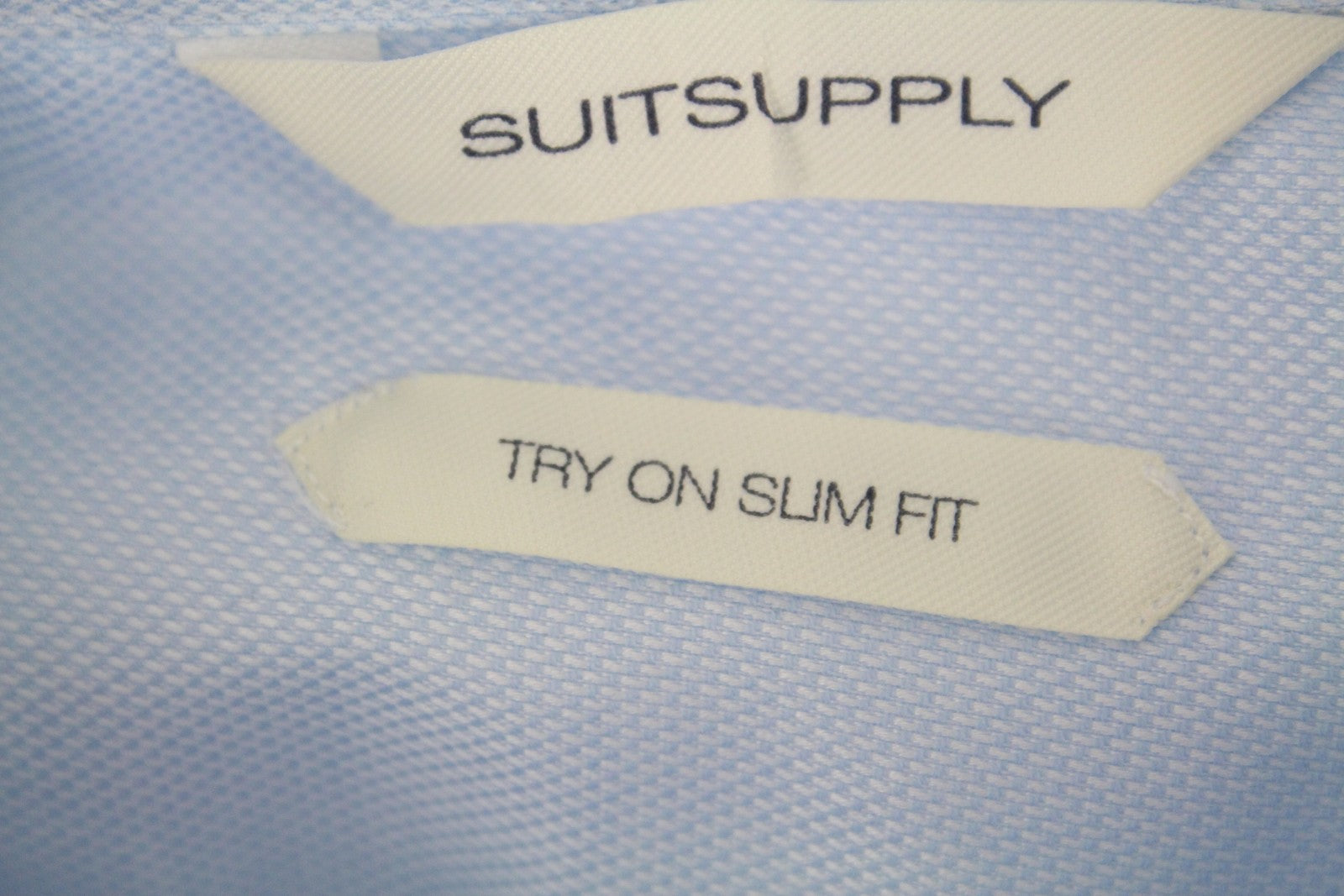 SUITSUPPLY Try On Men's Shirt 45/17.75 Blue Classic Button-Up Slim Fit Formal