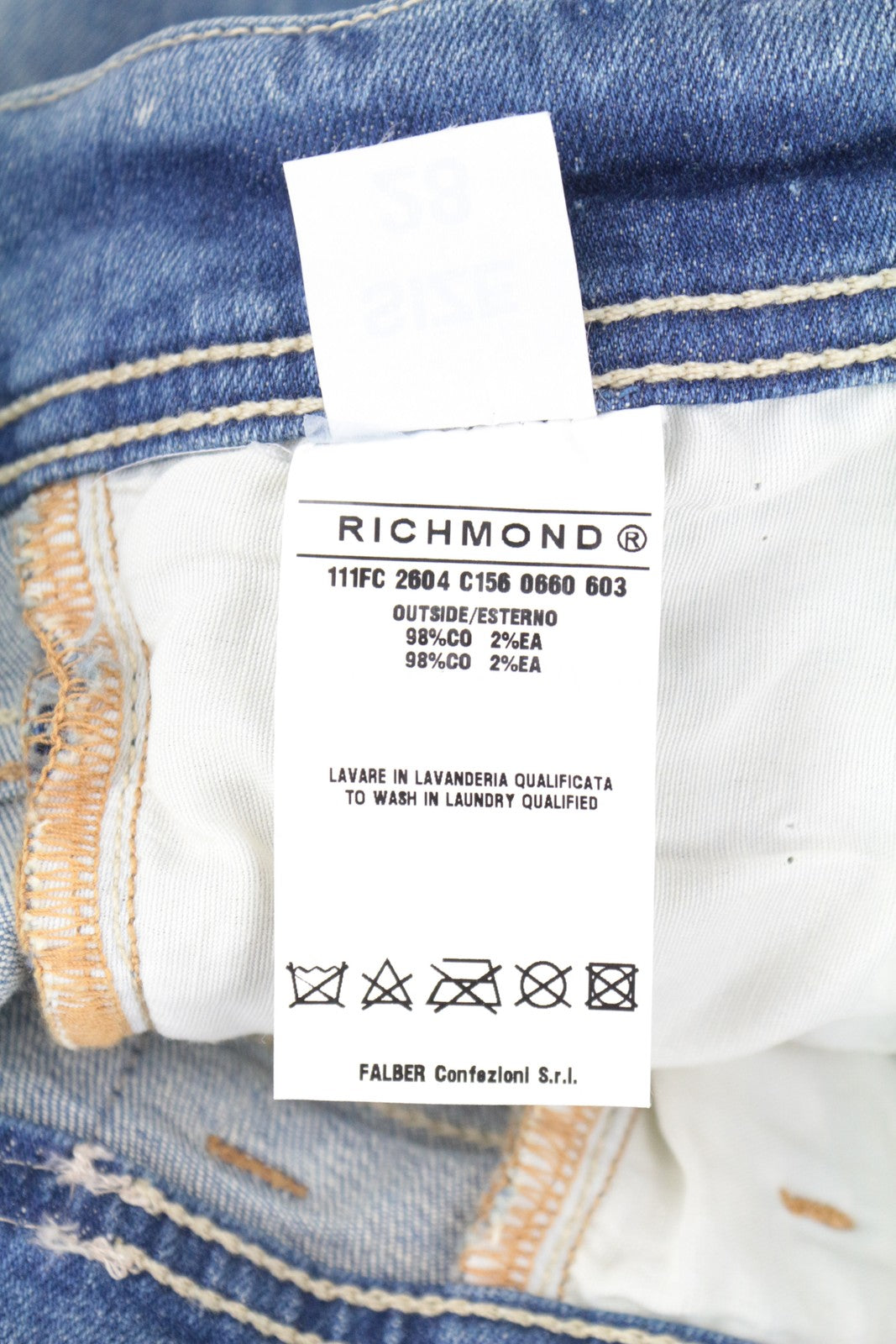 RICHMOND Men's Shorts IT28 Blue Low-Rise Designer Denim Stretch Distressed