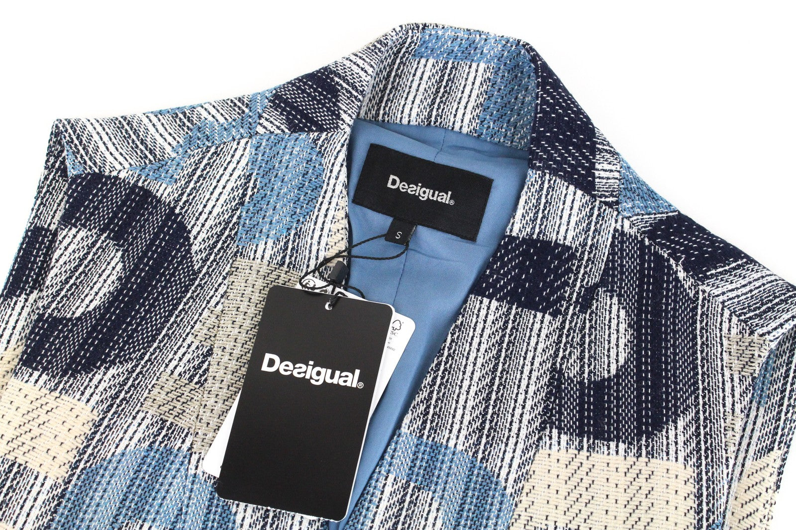 DESIGUAL Chaq Letters Women's Waistcoat S Pocketed Pullover Abstract Print