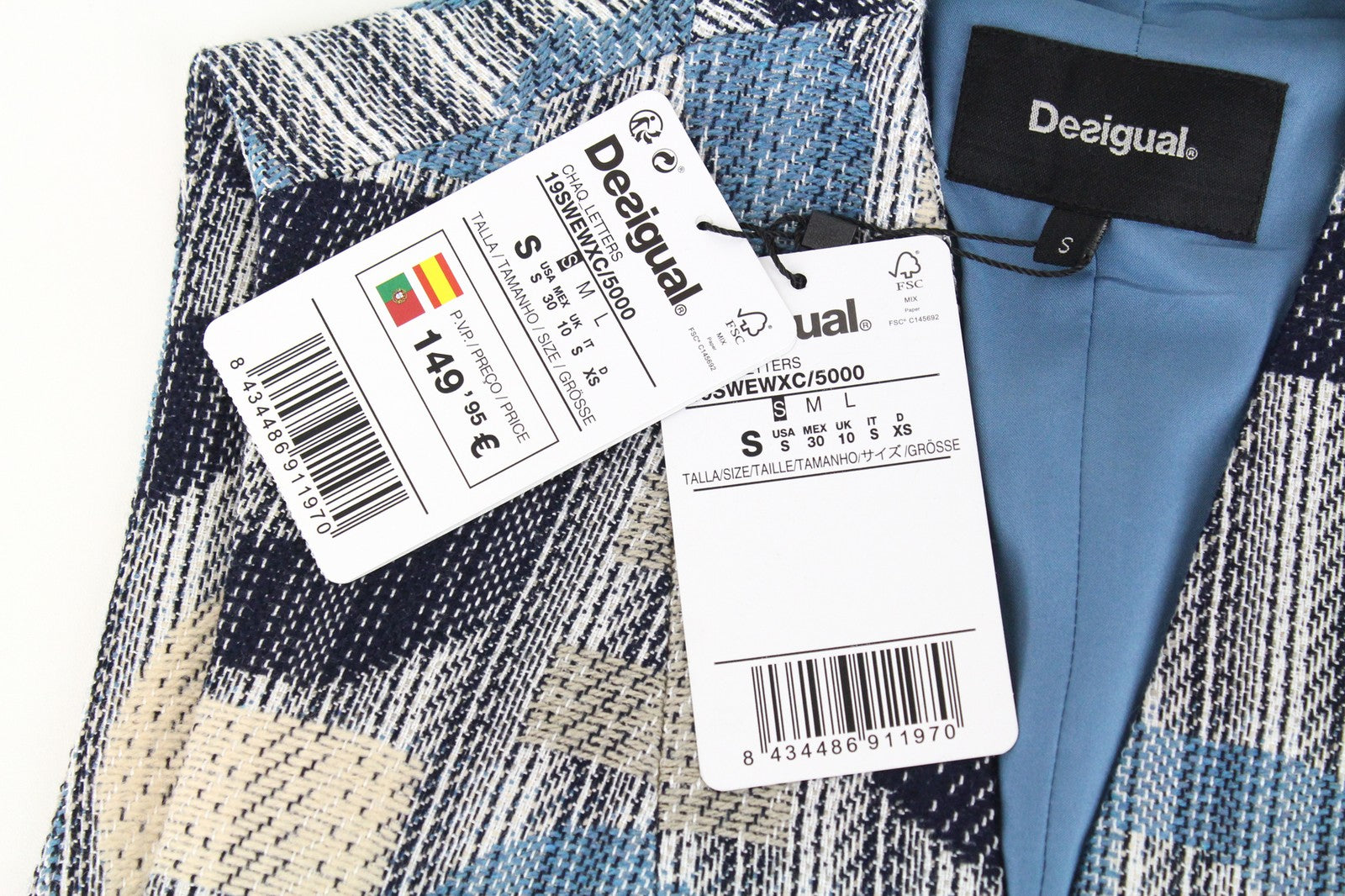 DESIGUAL Chaq Letters Women's Waistcoat S Pocketed Pullover Abstract Print