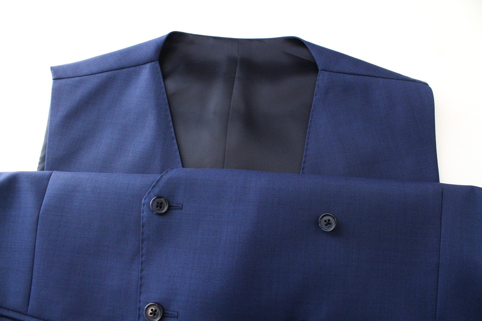 SUITSUPPLY La Spalla Men's Suit UK44S 3 Piece Mid-Blue Wool Twill Classic Fit