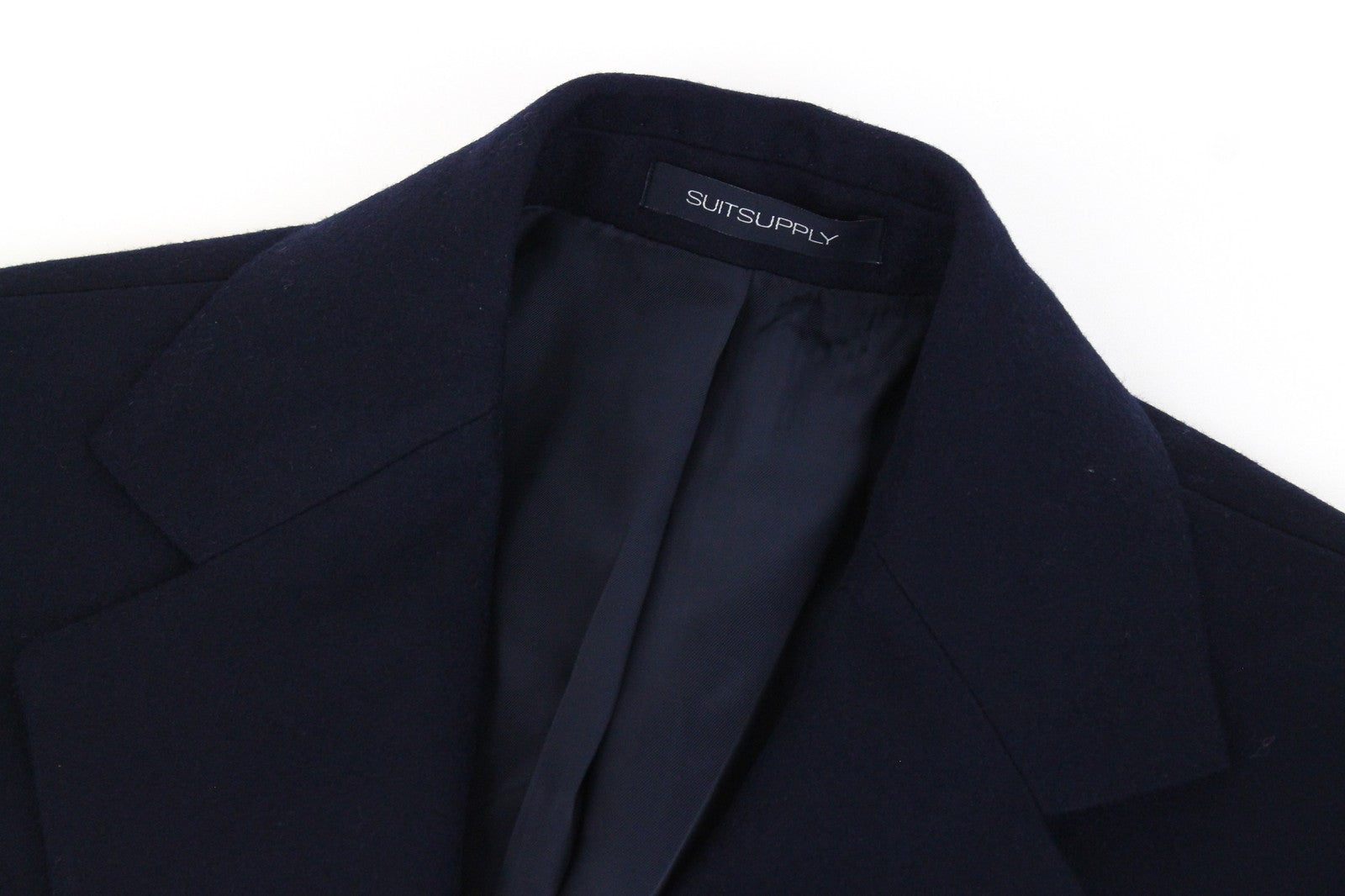 SUITSUPPLY Vicenza Men's Boys Coat UK30R Navy Flannel Wool Single Breasted