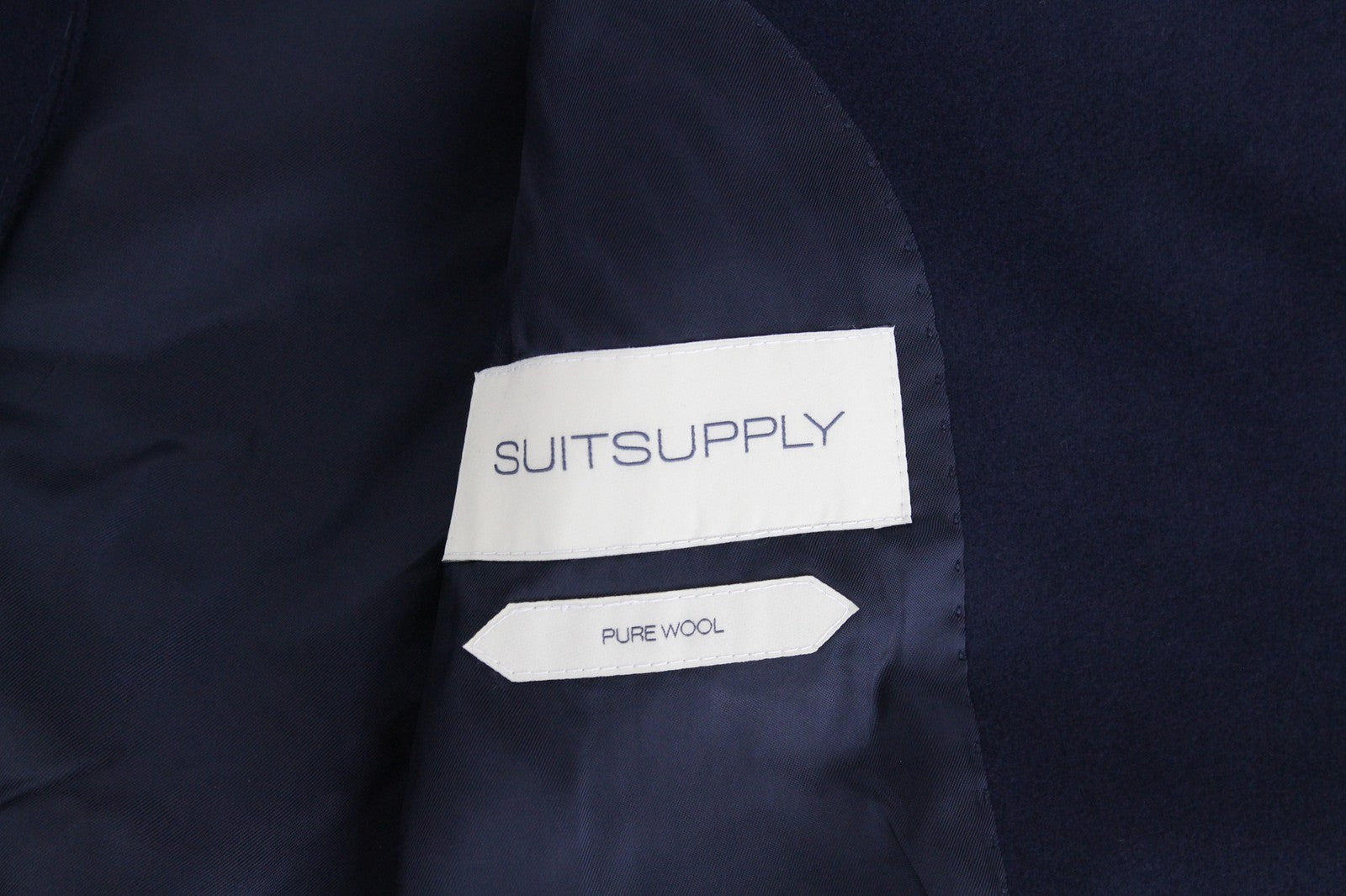 SUITSUPPLY Vicenza Men's Boys Coat UK30R Navy Flannel Wool Single Breasted