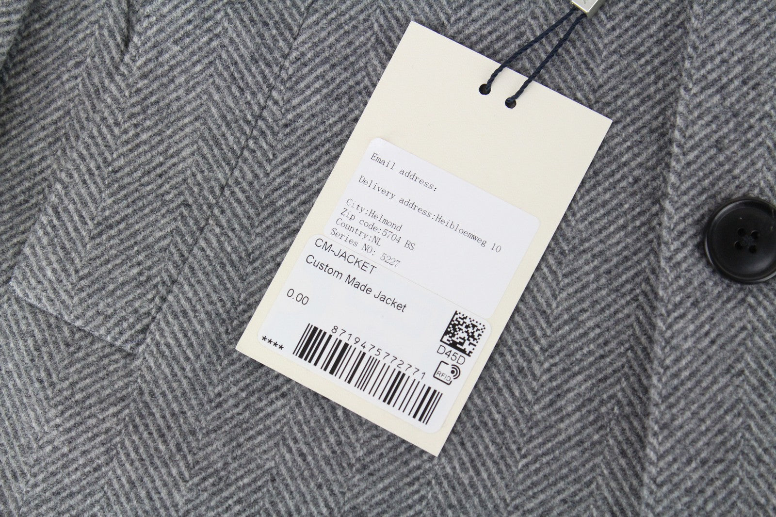 SUITSUPPLY Vicenza Men's Coat UK36R Flannel Wool Cashmere Grey Mid-Length