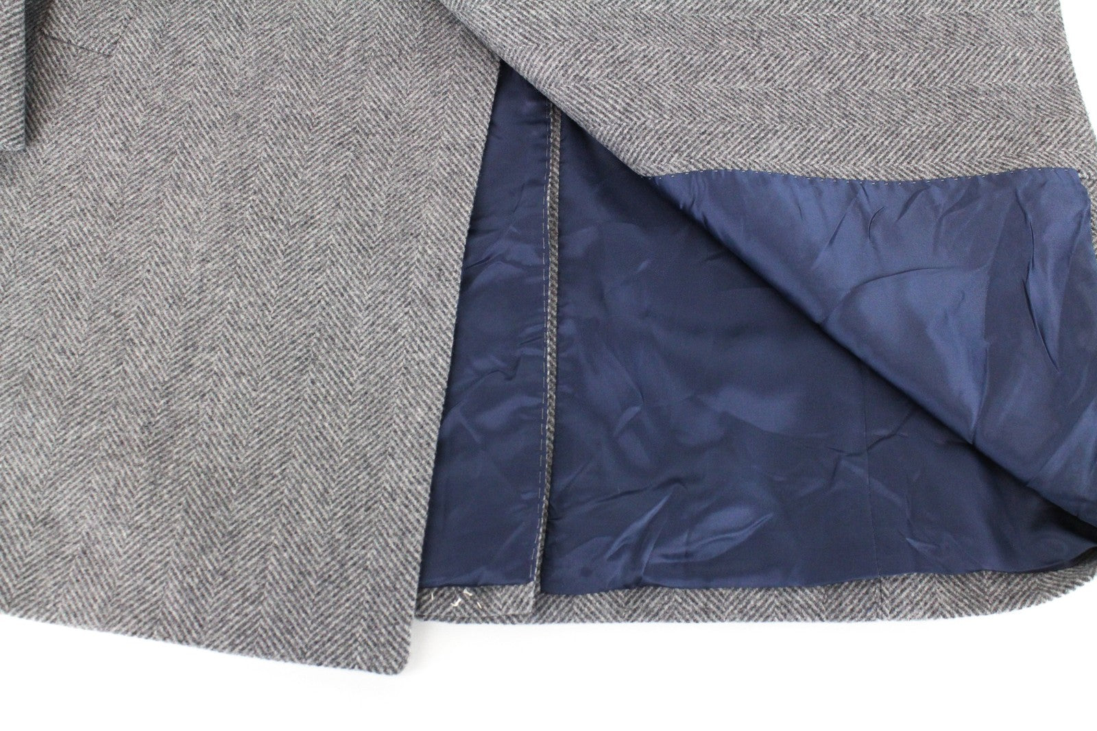 SUITSUPPLY Vicenza Men's Coat UK36R Flannel Wool Cashmere Grey Mid-Length