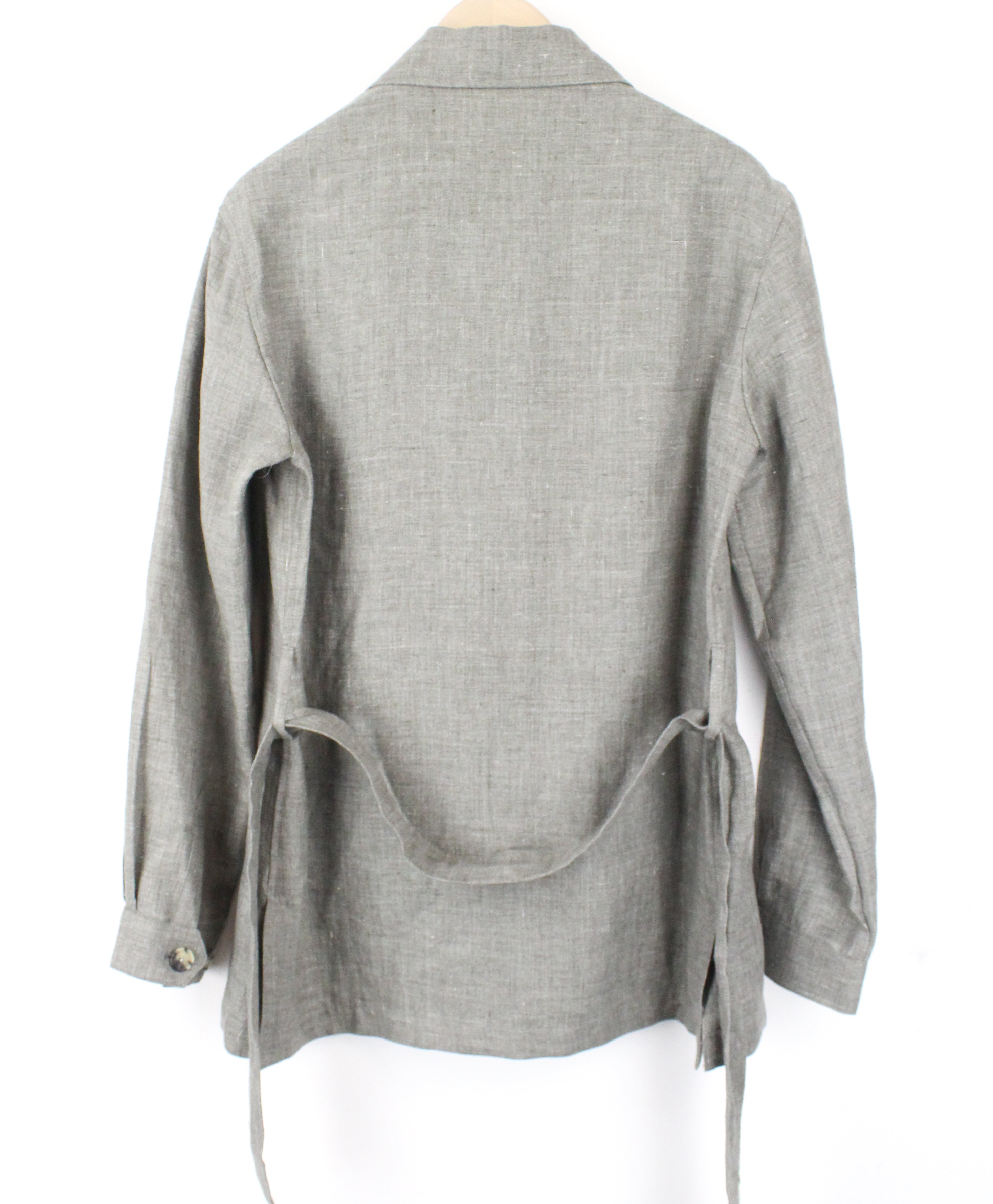 SUITSUPPLY Sahara Pocket Men's Jacket UK38R Grey Pure Linen Unlined Overshirt