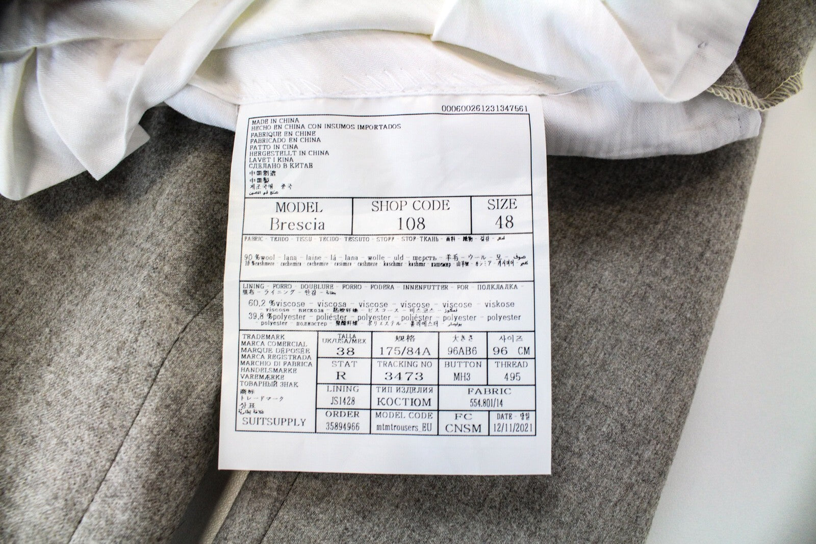 SUITSUPPLY Jort La Spalla Men's Suit UK38R Wool Cashmere Sand Brown RRP$739