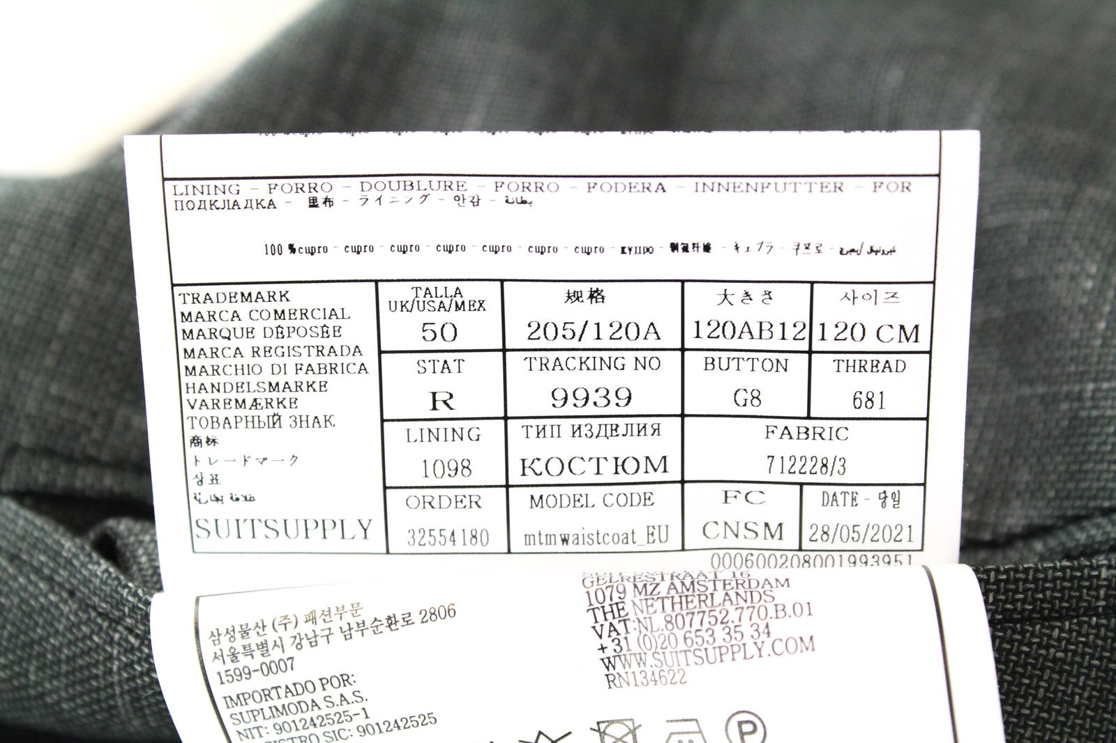 SUITSUPPLY La Spalla Men's Suit UK50R Green 3 Piece Wool Linen Silk Pleated