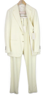 SUITSUPPLY Havana Jetted Men's Suit UK40R Wool Slim Off-White 2 Piece Classic