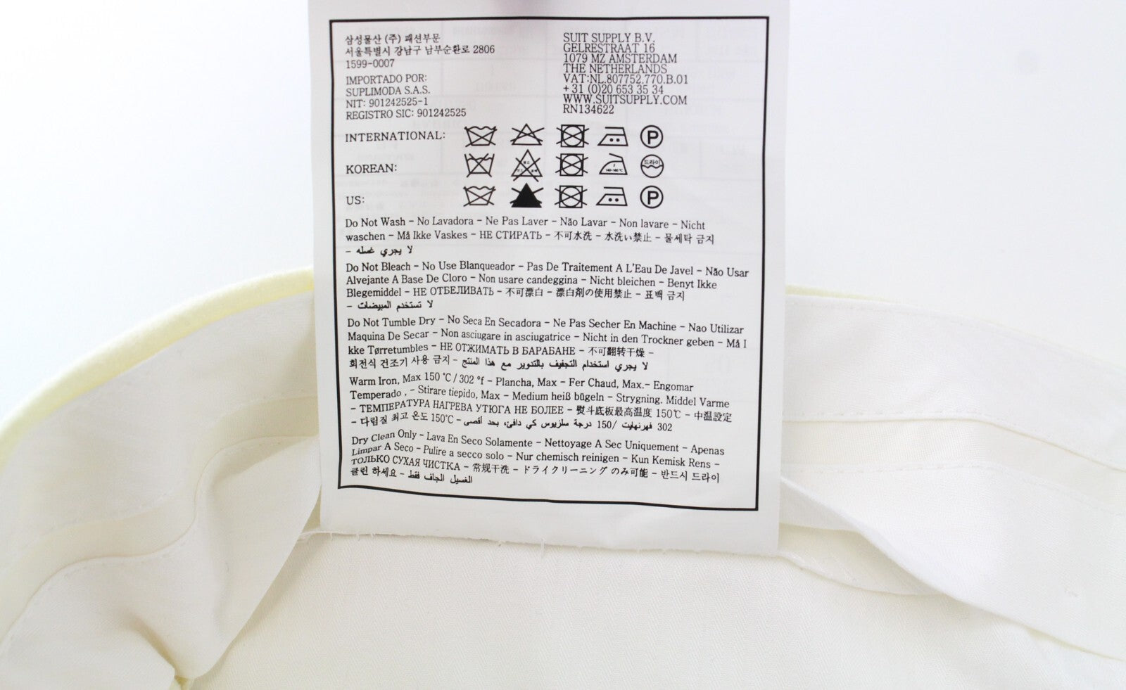 SUITSUPPLY Havana Jetted Men's Suit UK40R Wool Slim Off-White 2 Piece Classic