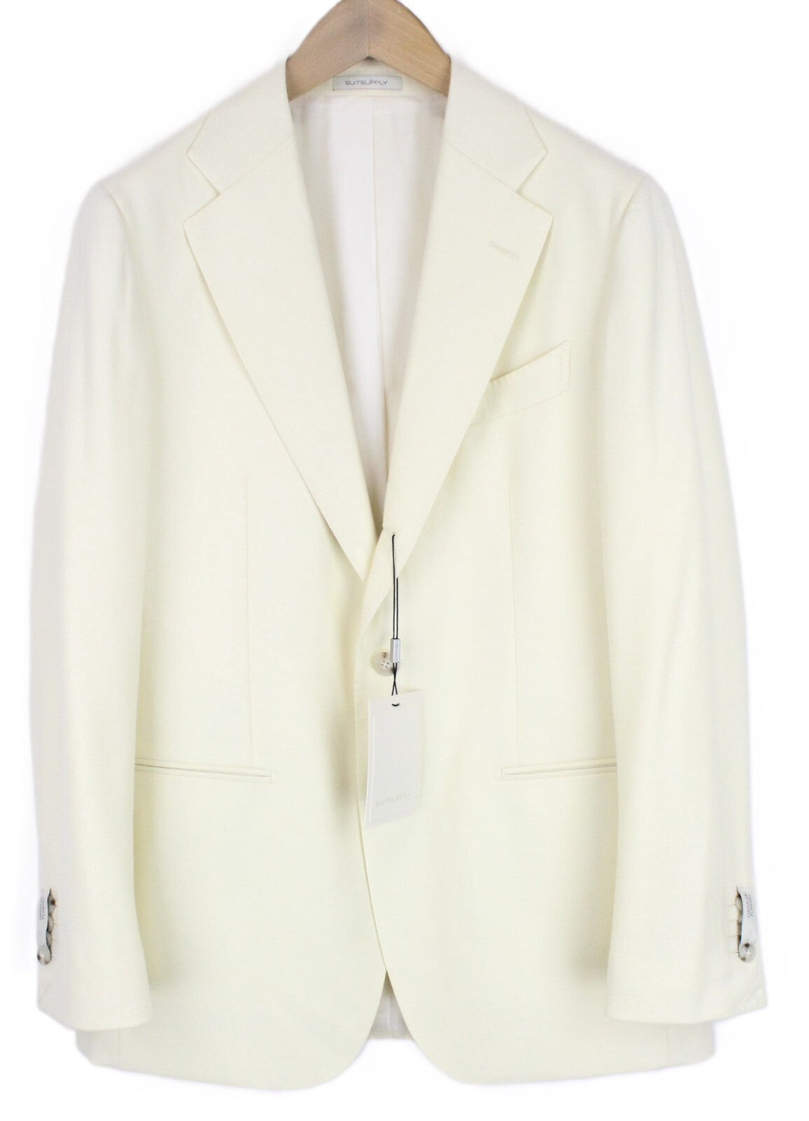 SUITSUPPLY Havana Jetted Men's Suit UK40R Wool Slim Off-White 2 Piece Classic