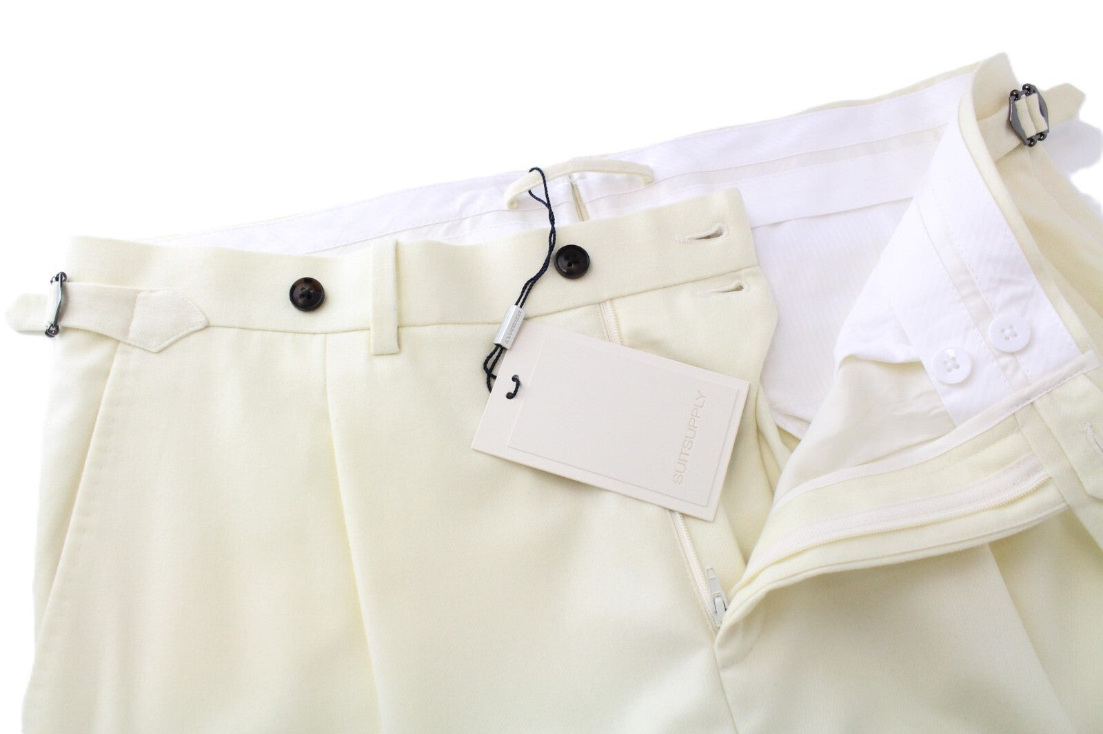 SUITSUPPLY Havana Jetted Men's Suit UK40R Wool Slim Off-White 2 Piece Classic