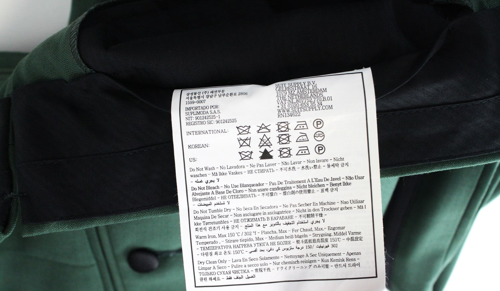 SUITSUPPLY La Spalla Men's Suit UK36R Twill Green Wool Shawl Lapel 2 Piece Set