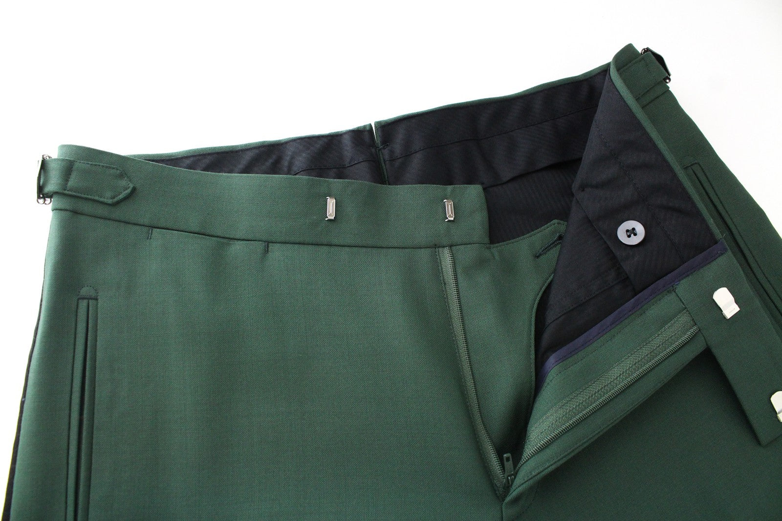 SUITSUPPLY La Spalla Men's Suit UK36R Twill Green Wool Shawl Lapel 2 Piece Set