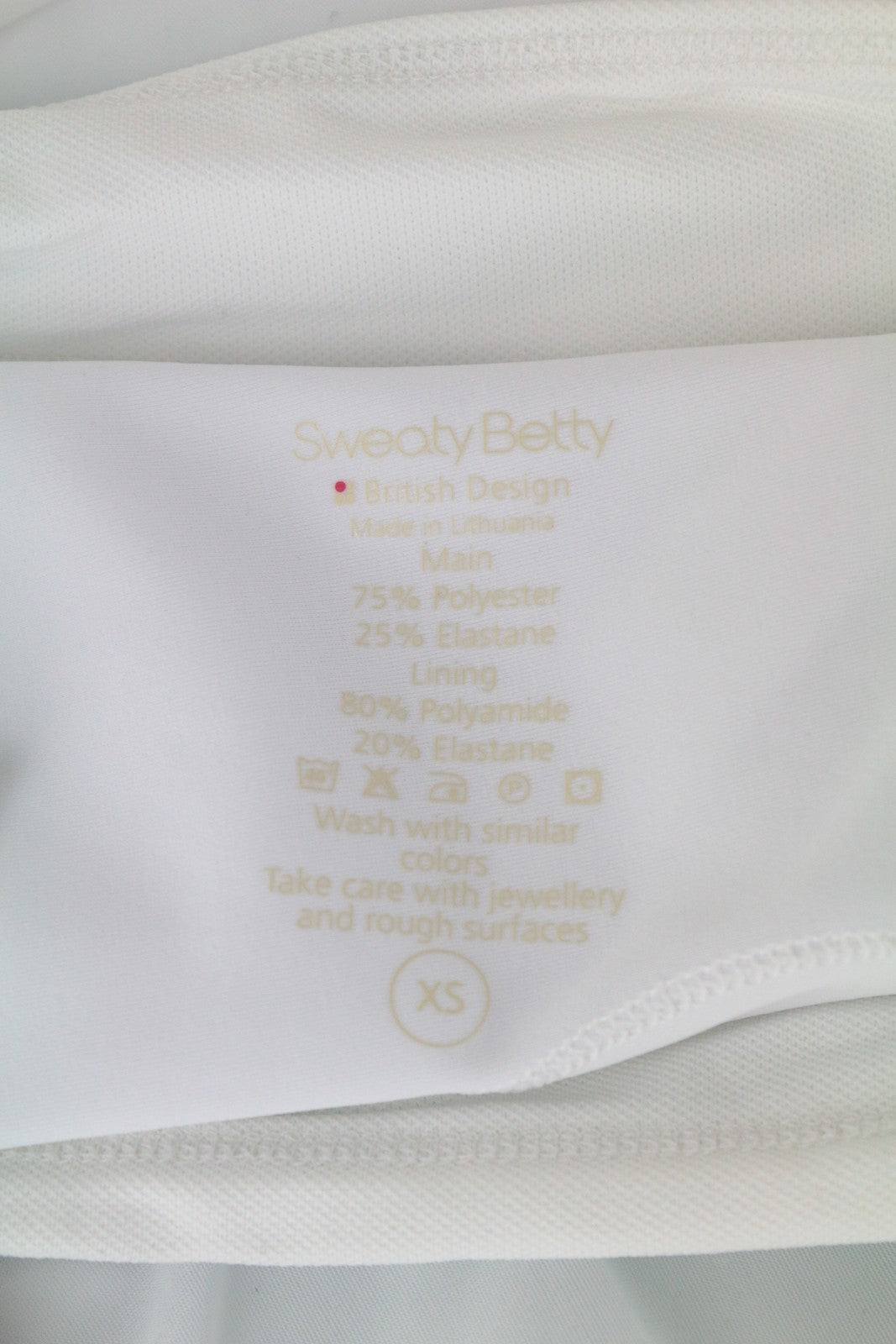SWEATY BETTY Match Play Women's Skirt XS White Bubble Skort Tennis Stretch Fit