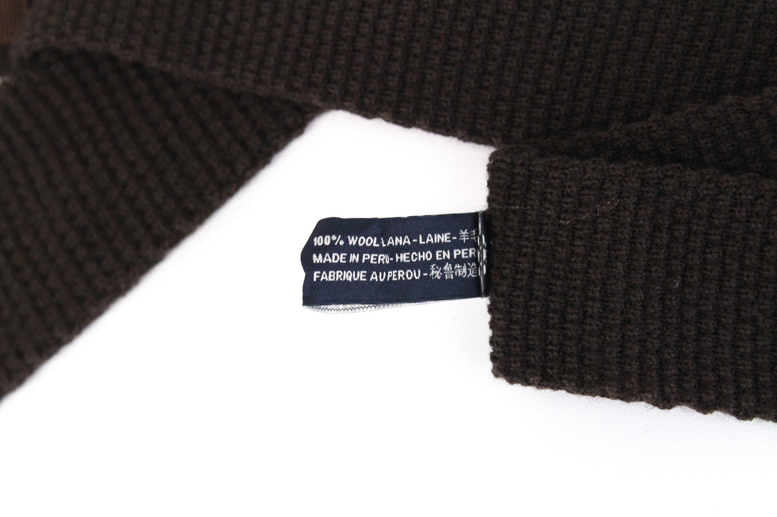 SUITSUPPLY Men's Tie 150x2.4 cm Brown Knitted Wool Square End Smart Classic