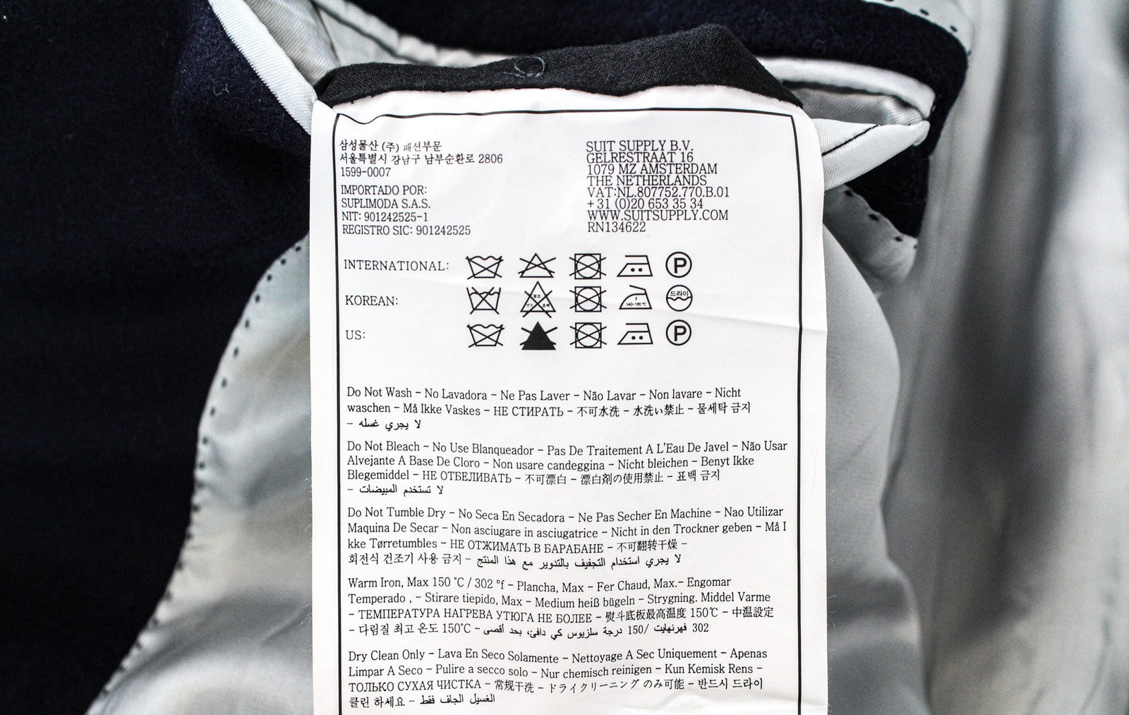 SUITSUPPLY Vicenza Men's Coat UK48R Wool Blue Lined Mid-Length Single Breasted