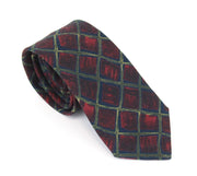 SUITSUPPLY Men's Tie 144.5x3.1 cm Pure Wool Vintage Print Checkered Point End