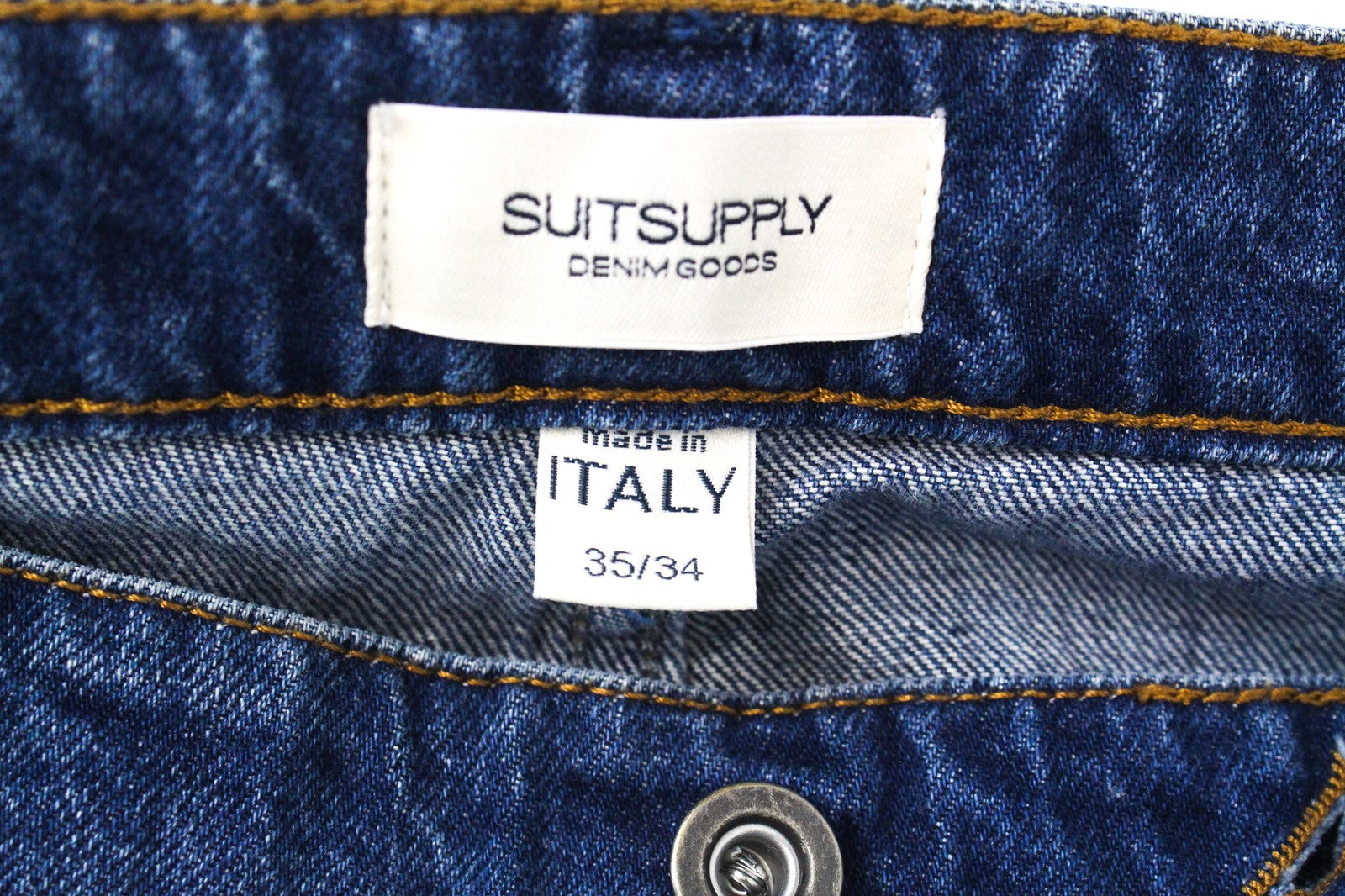 SUITSUPPLY Selvedge Denim Goods Men's Jeans W35/L34 Straight Blue Washed Out