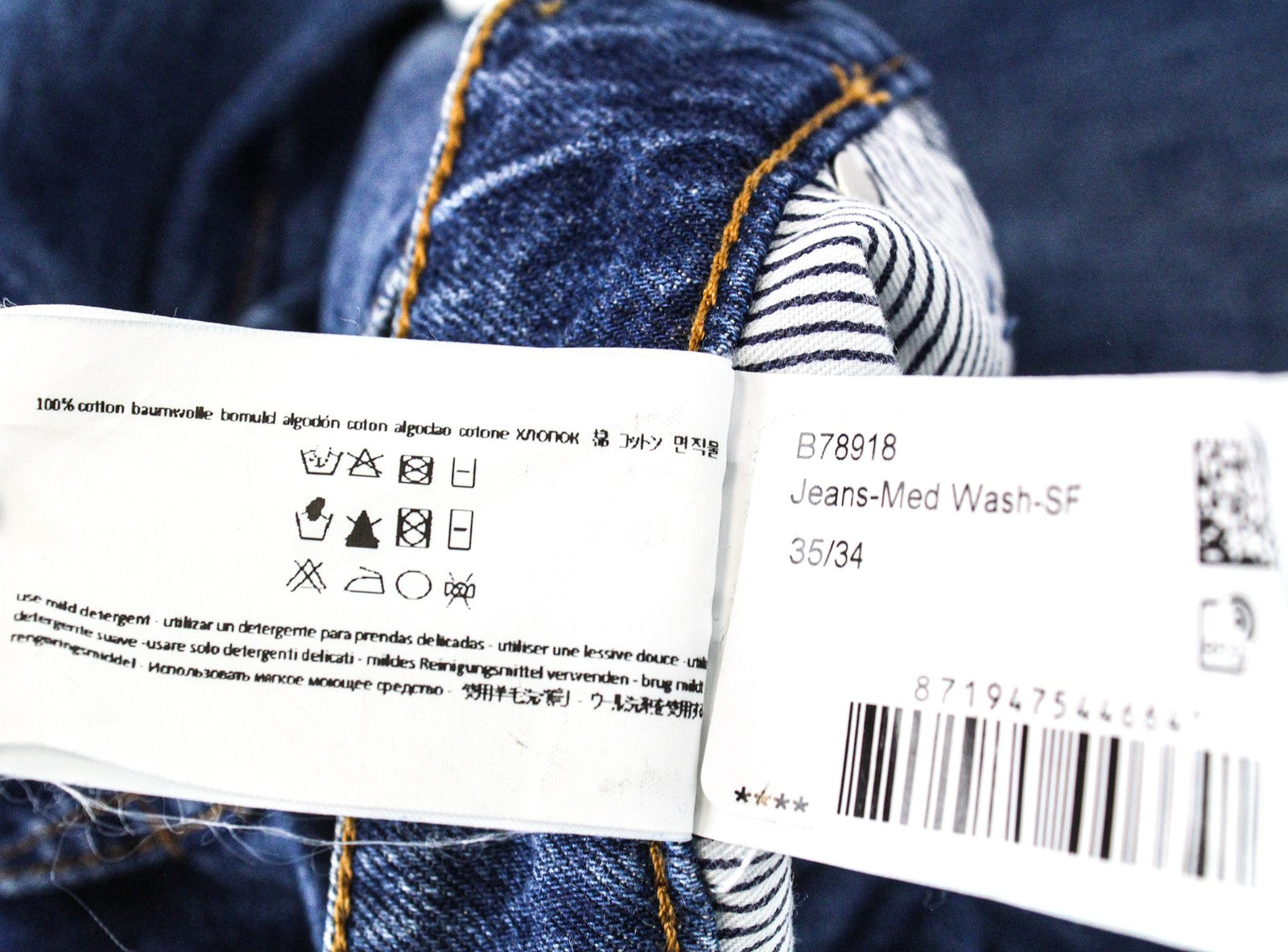 SUITSUPPLY Selvedge Denim Goods Men's Jeans W35/L34 Straight Blue Washed Out