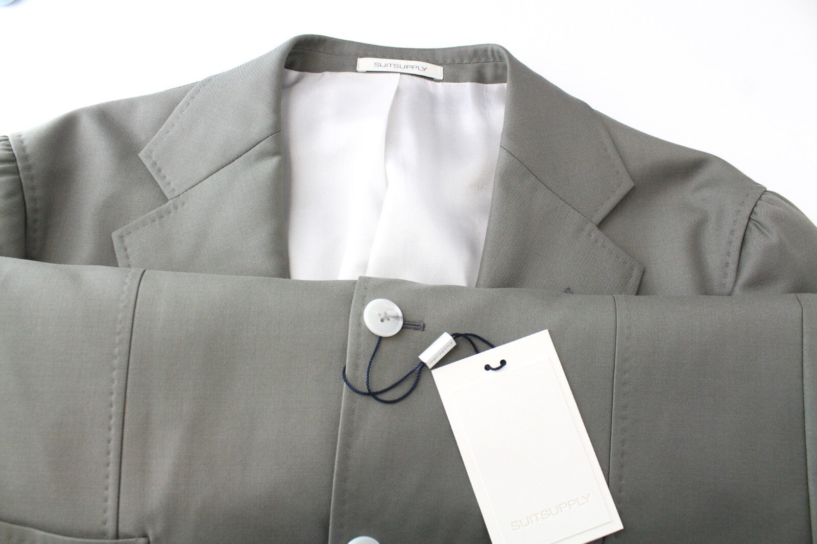 SUITSUPPLY Havana Tulip Men's Suit UK40R Green Pure Wool Lined 2 Piece Look