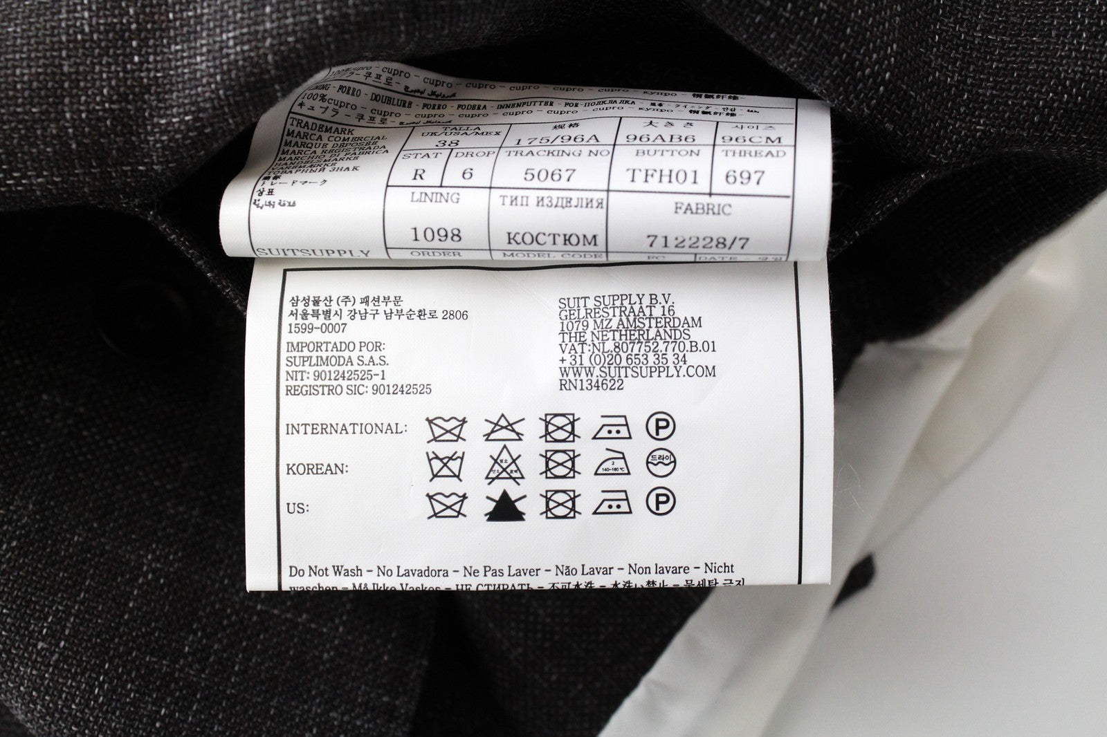 SUITSUPPLY Havana Men's Suit UK38R Slim Wool Silk Melange 3 Piece Brown Blend