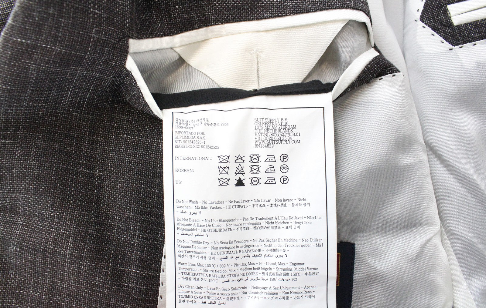 SUITSUPPLY Havana Men's Suit UK38R Slim Wool Silk Melange 3 Piece Brown Blend