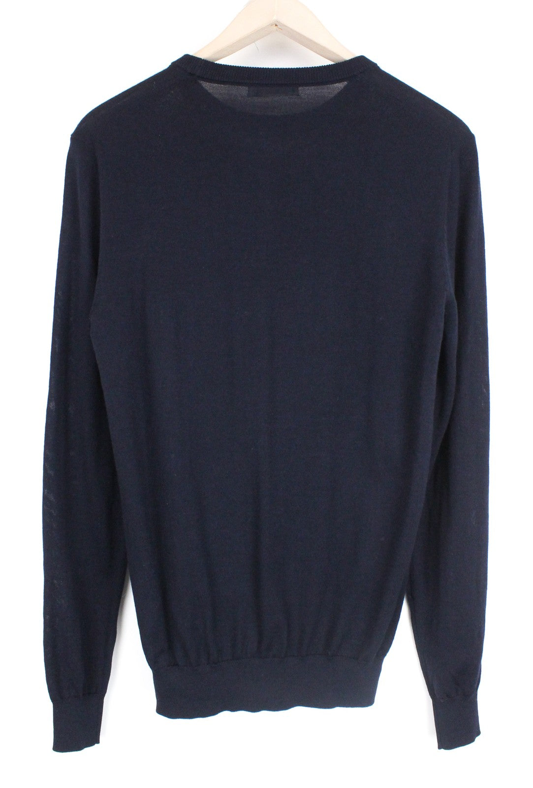 SUITSUPPLY Men's Sweater S Merino Wool Crew Tight Knit Navy Jumper Pullover