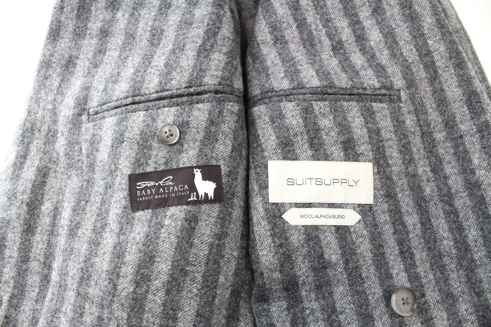 SUITSUPPLY Havana Men's Suit UK38R Double Breasted Alpaca Wool 2 Piece Stripe