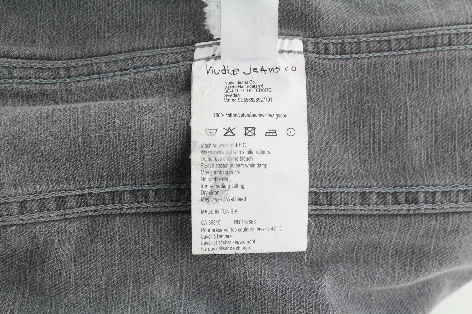 Nudie Jeans Billy Light Grey Trashed  Mens Jacket M Button Faded Polo