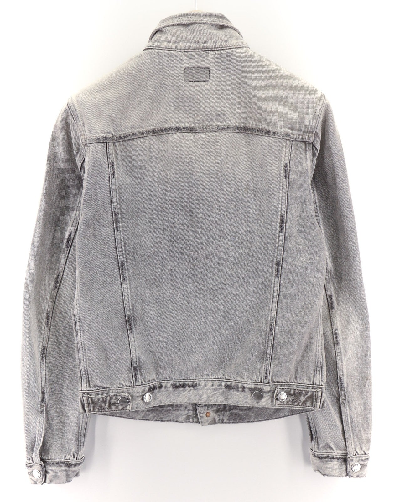 Nudie Jeans Billy Light Grey Trashed  Mens Jacket M Button Faded Polo