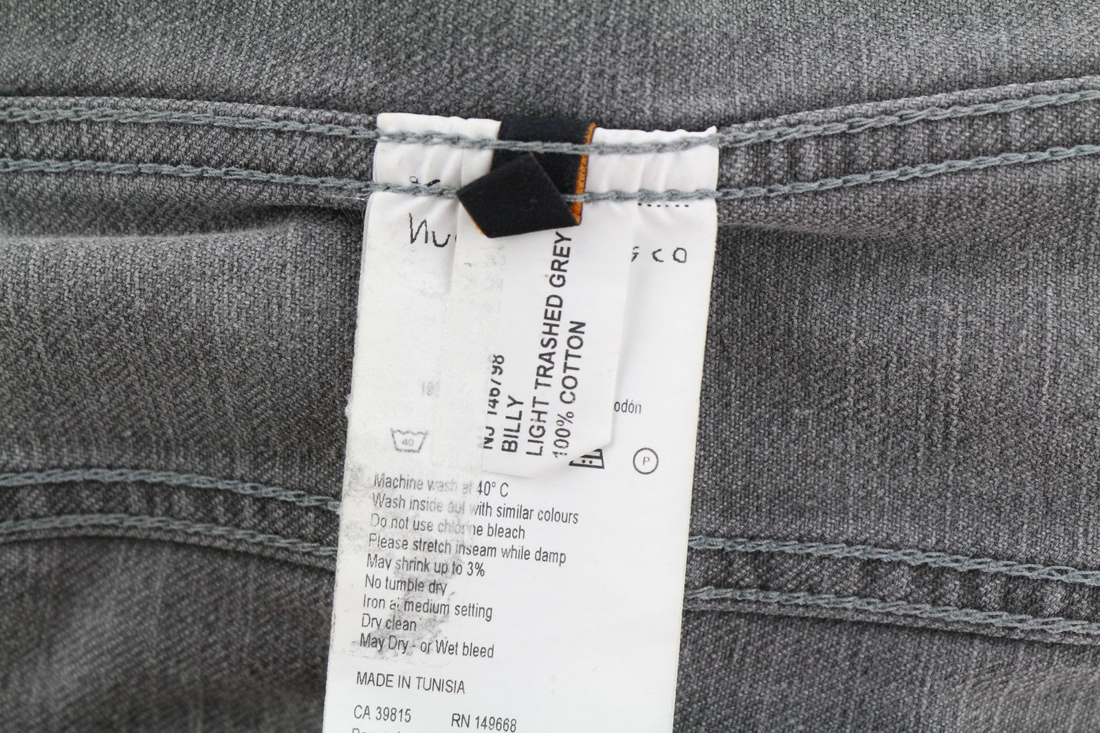 Nudie Jeans Billy Light Grey Trashed  Mens Jacket M Button Faded Polo