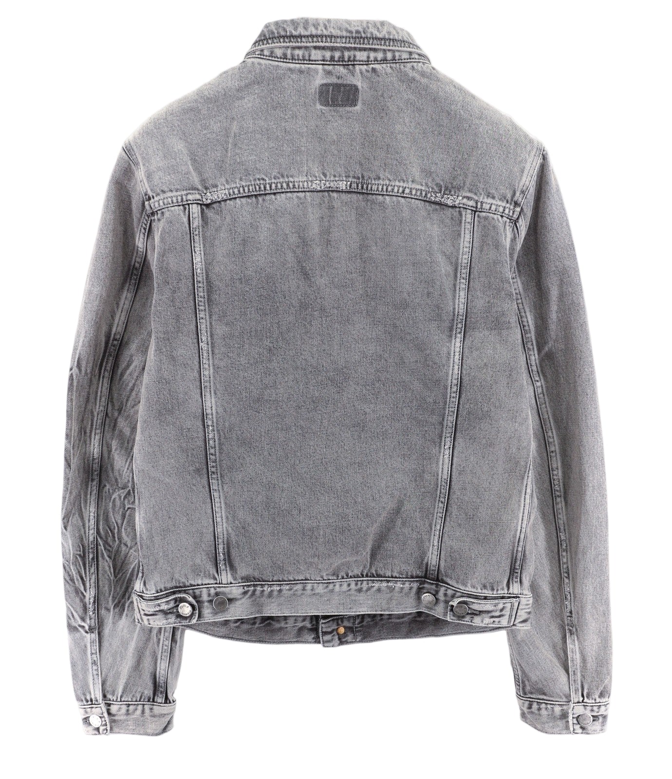 Nudie Jeans Billy Light Grey Trashed  Mens Jacket L Faded Pockets Button