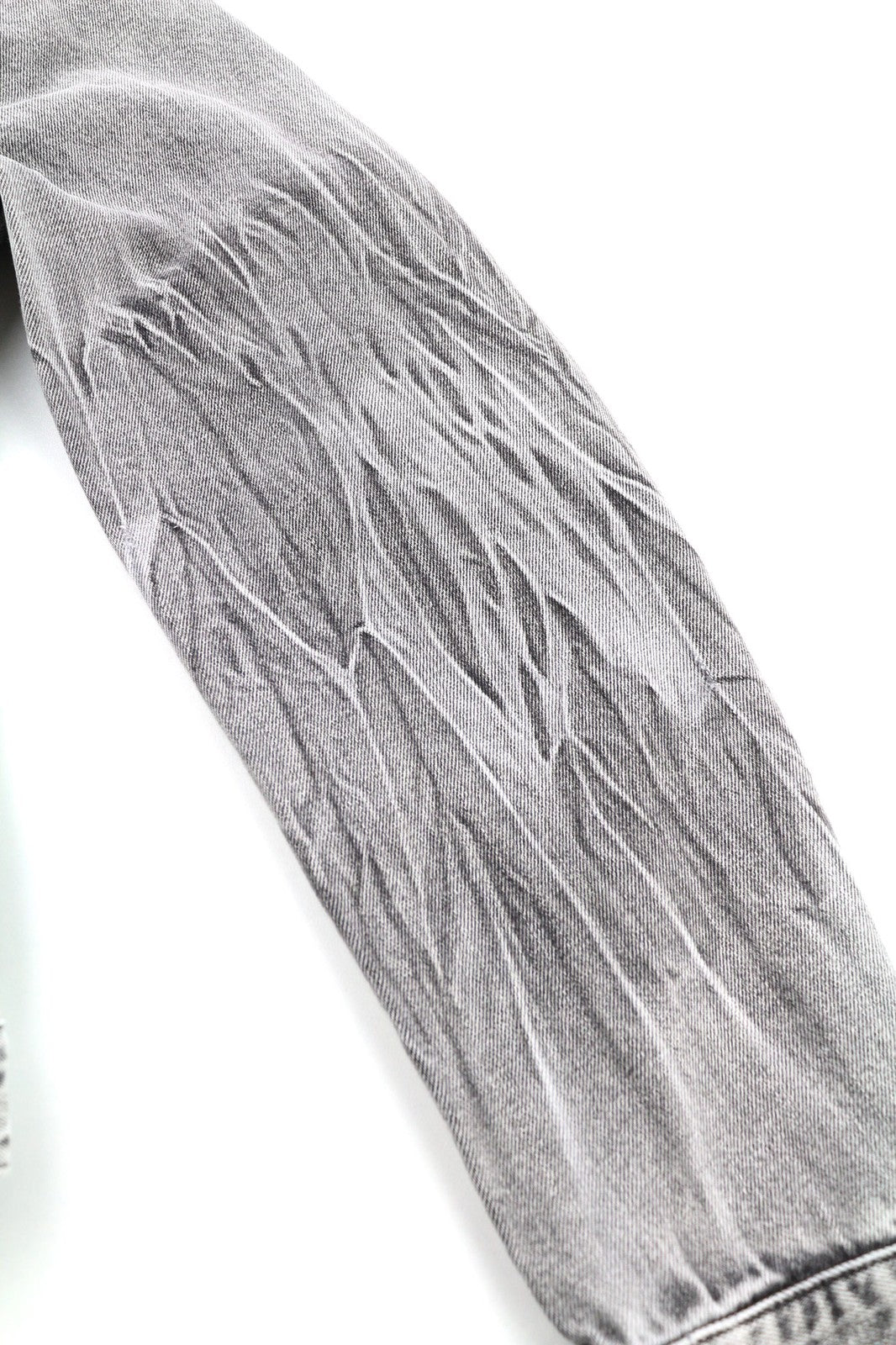 Nudie Jeans Billy Light Grey Trashed  Mens Jacket L Faded Pockets Button