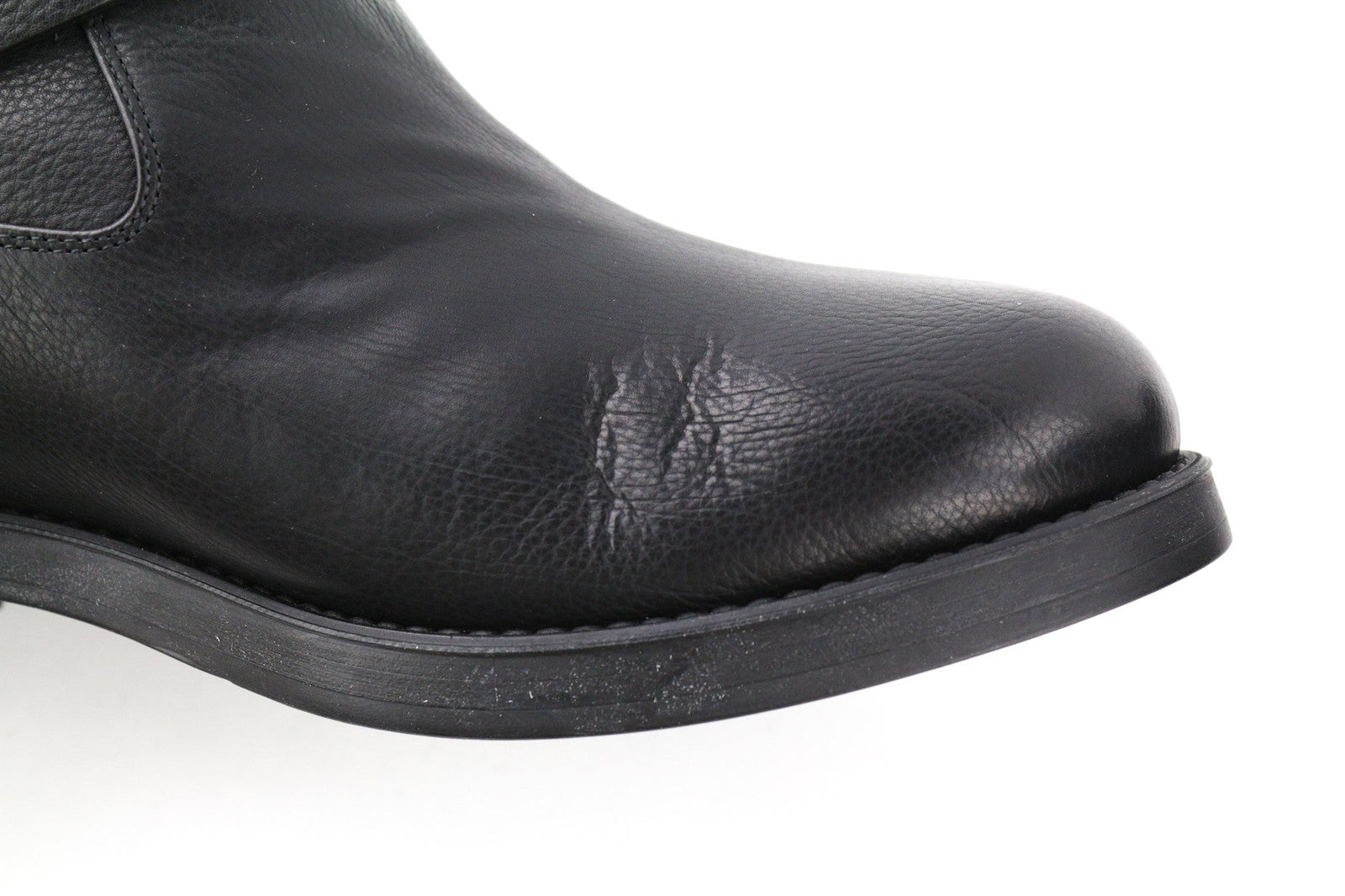 HUGO BOSS Lia Biker-Fur Womens Boots EU39 UK6 Black Leather Real Fur Mid Buckle