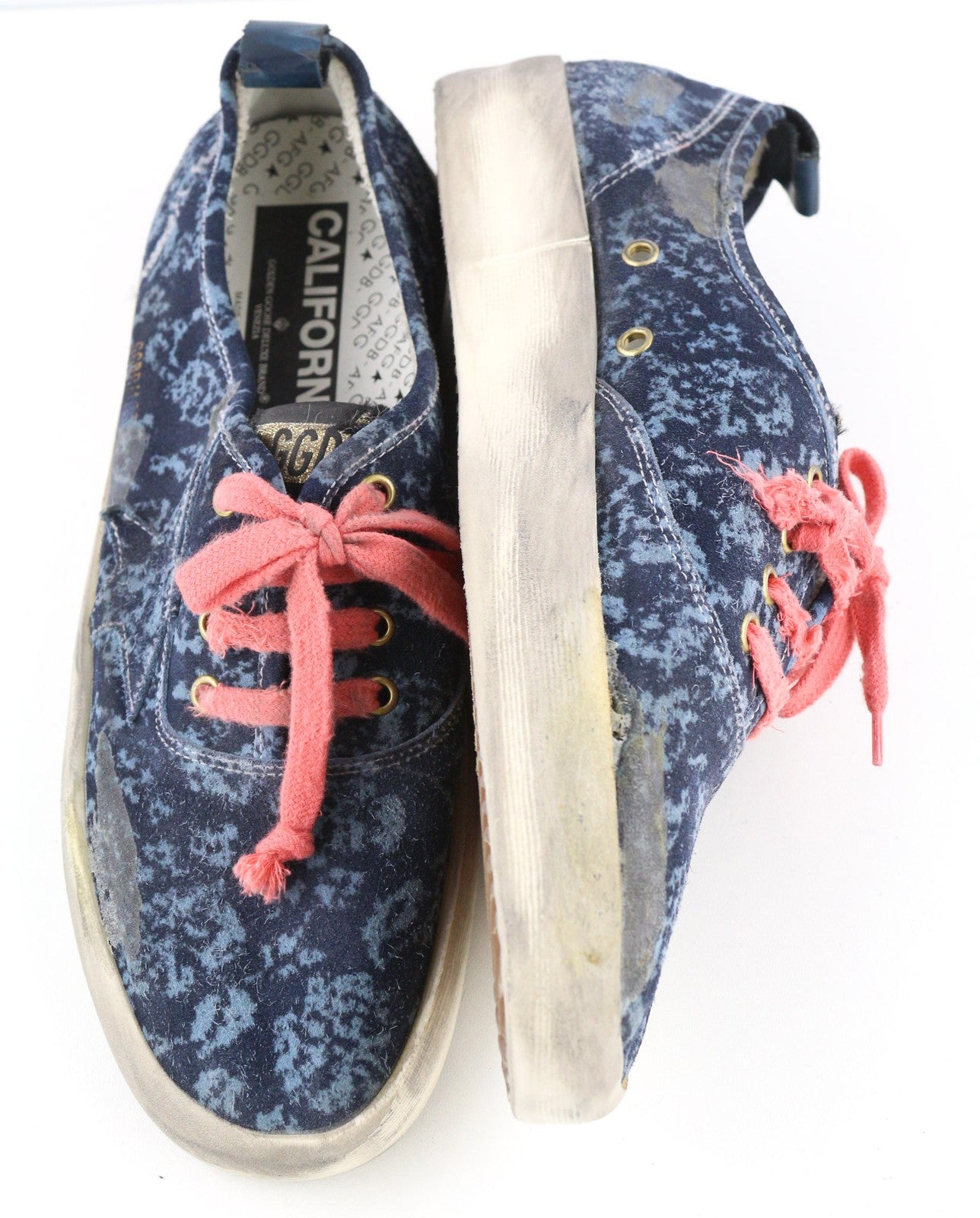 RRP $498 GOLDEN GOOSE Mens Sneakers EU43 UK9 Blue Dirty Low Almond California