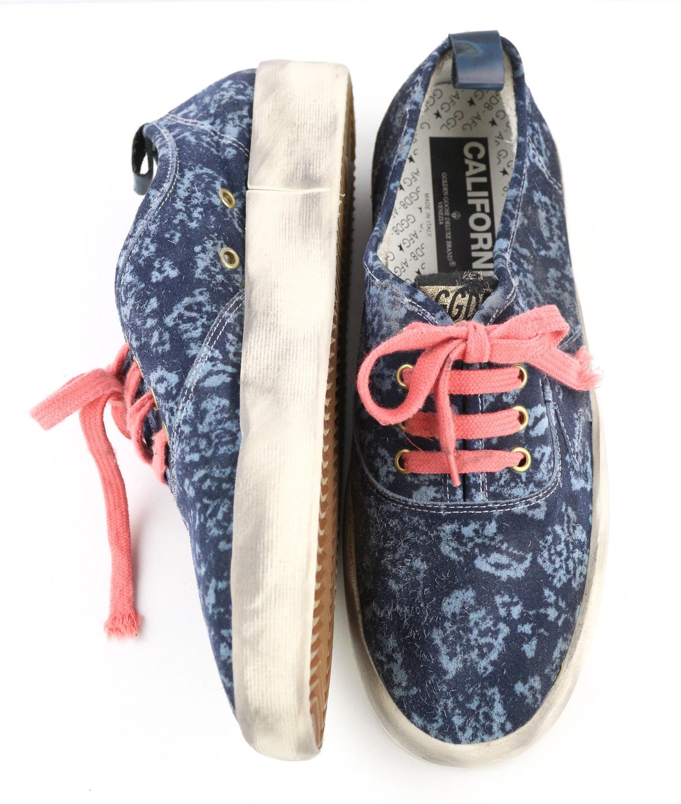 GOLDEN GOOSE Mens Sneakers EU43UK9 Blue Dirty Look California Top   RRP $49