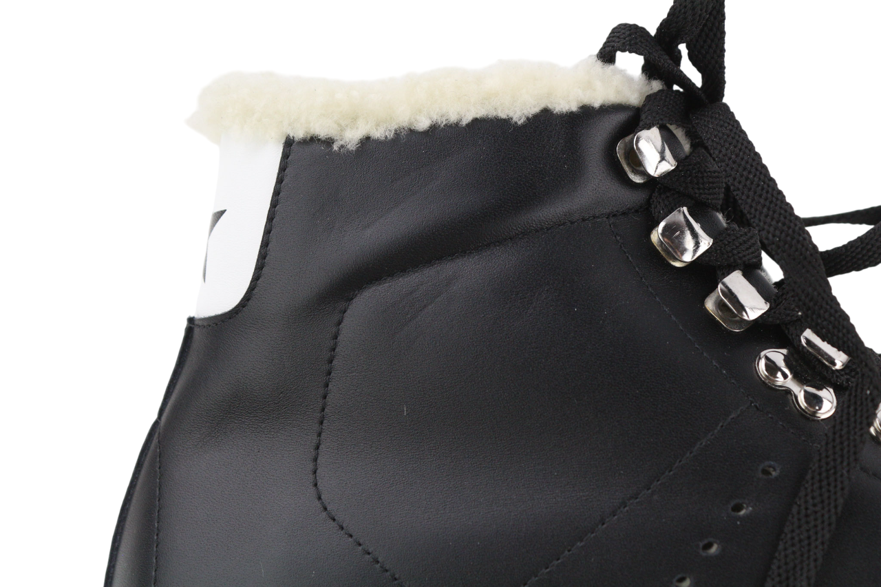 GOLDEN GOOSE Stargame Mens Sneakers EU43 UK9 Black Leather Shearling RRP$519