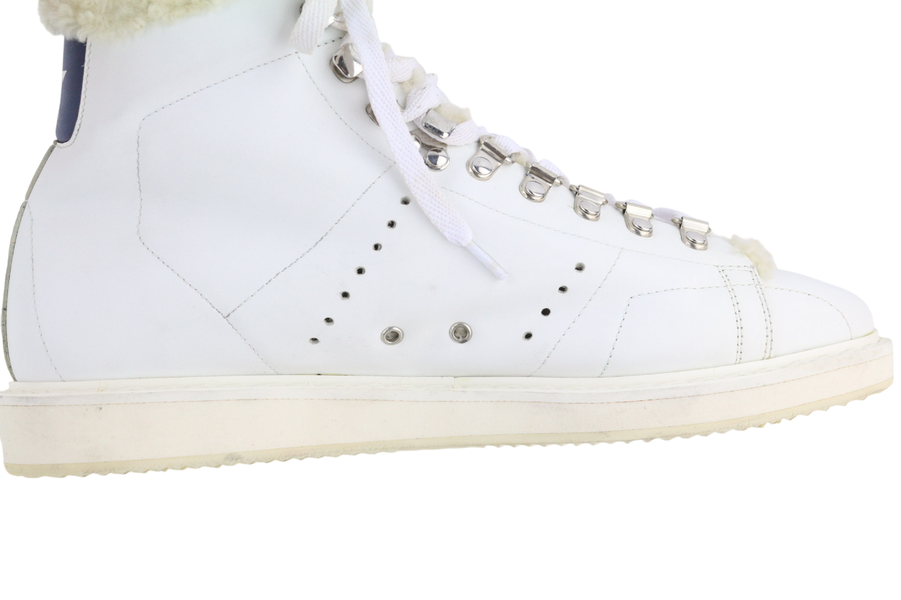 GOLDEN GOOSE Stargame Mens Sneakers EU43 UK9 White Leather Shearling RRP$519