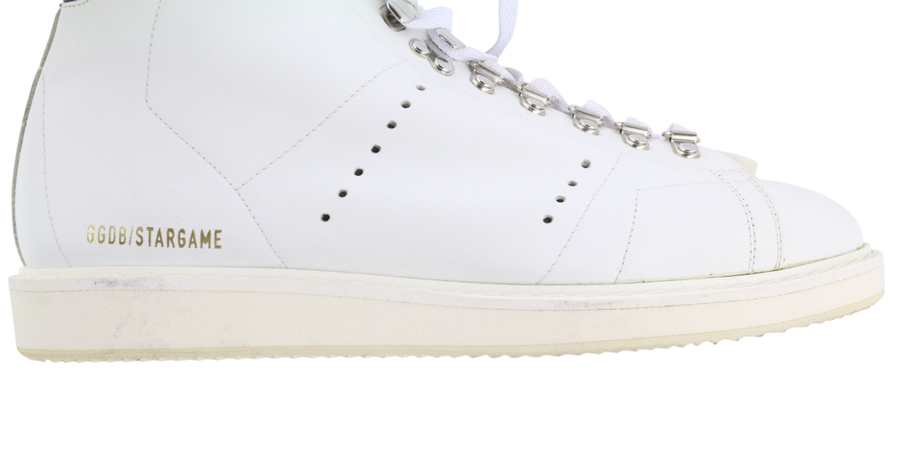 GOLDEN GOOSE Stargame Mens Sneakers EU43 UK9 White Leather Shearling RRP$519